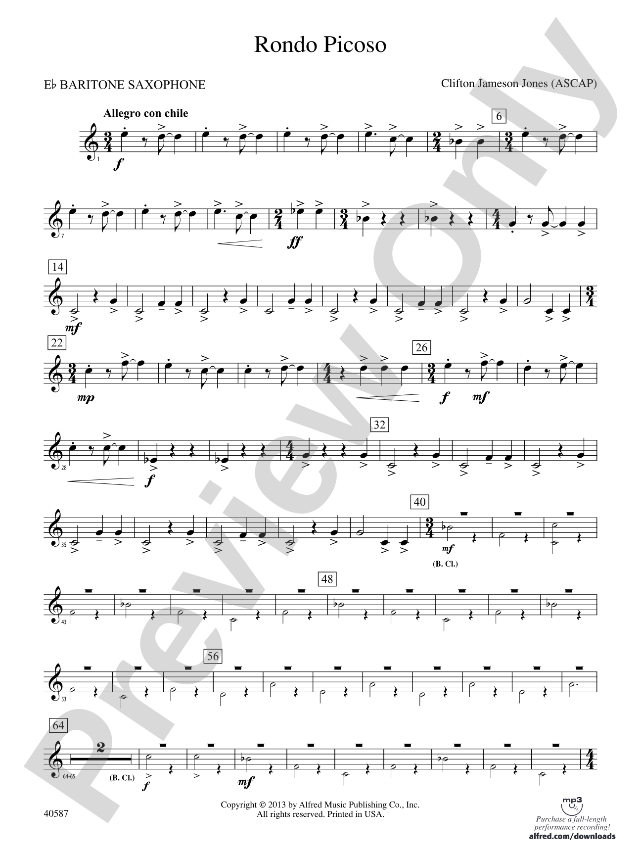 Rondo Picoso: E-flat Baritone Saxophone