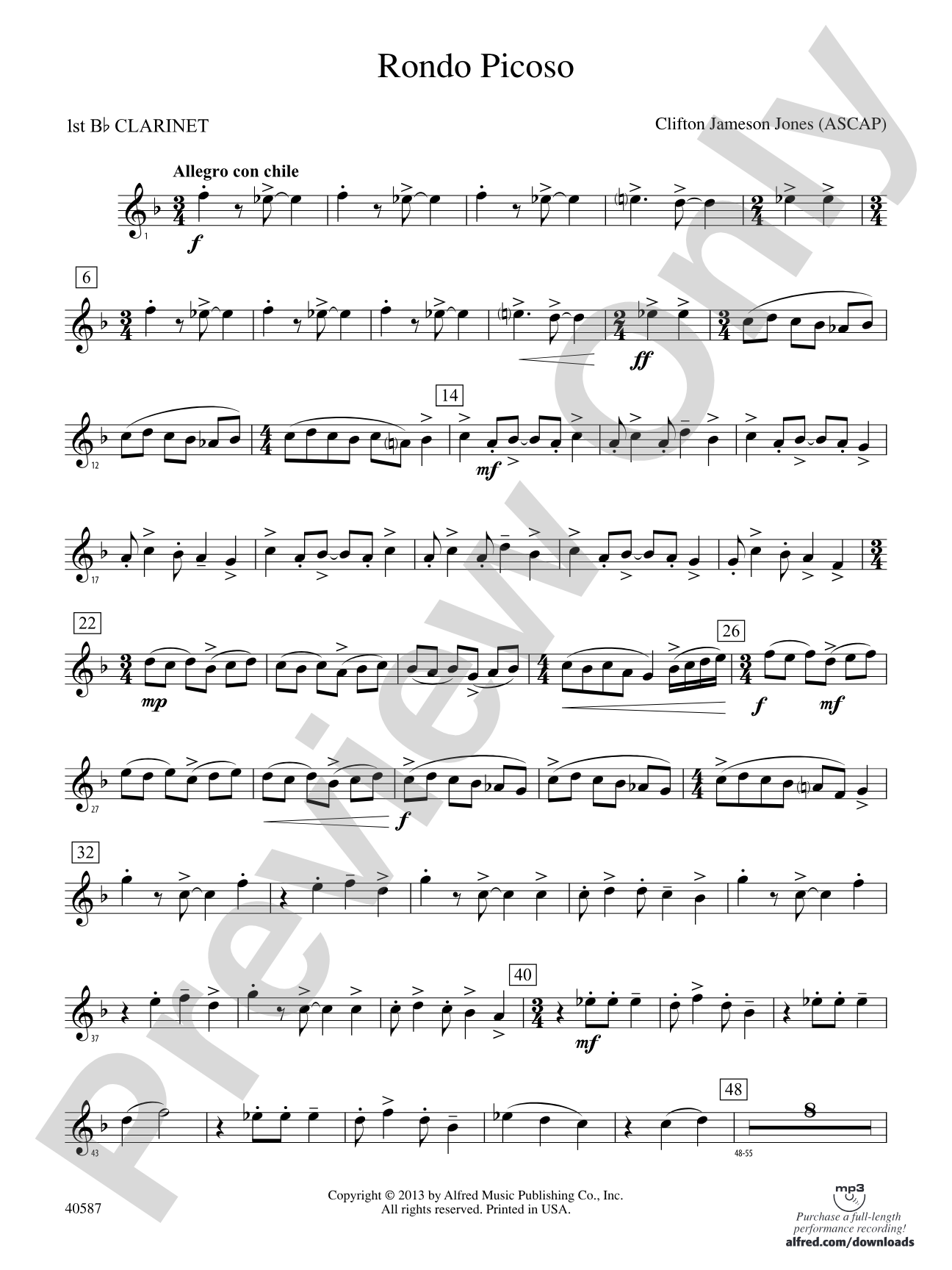 Rondo Picoso: 1st B-flat Clarinet