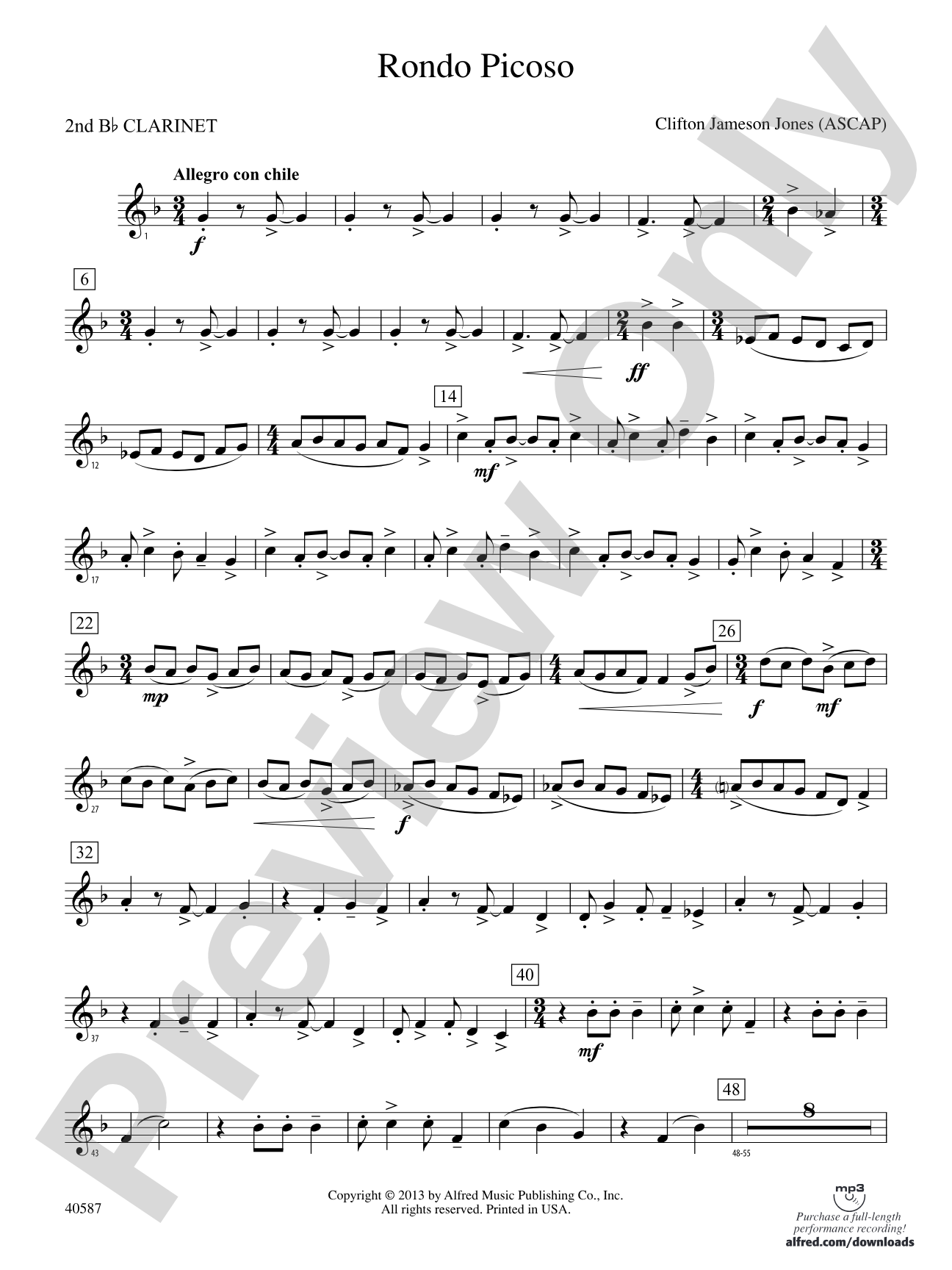 Rondo Picoso: 2nd B-flat Clarinet