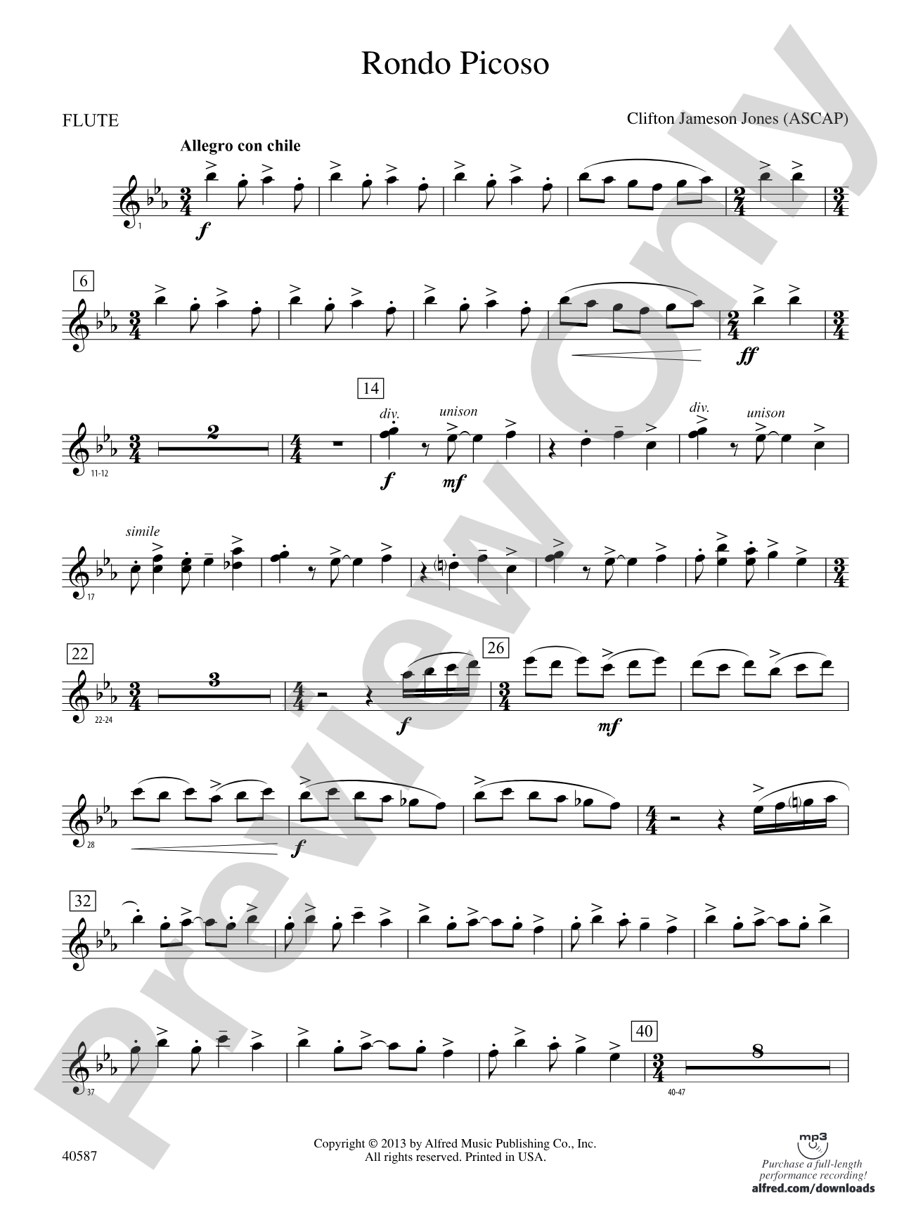 Rondo Picoso: Flute