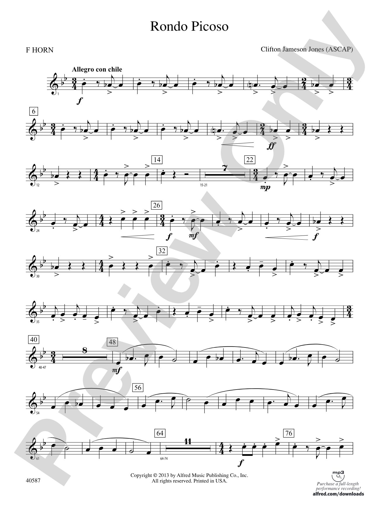 Rondo Picoso: 1st F Horn