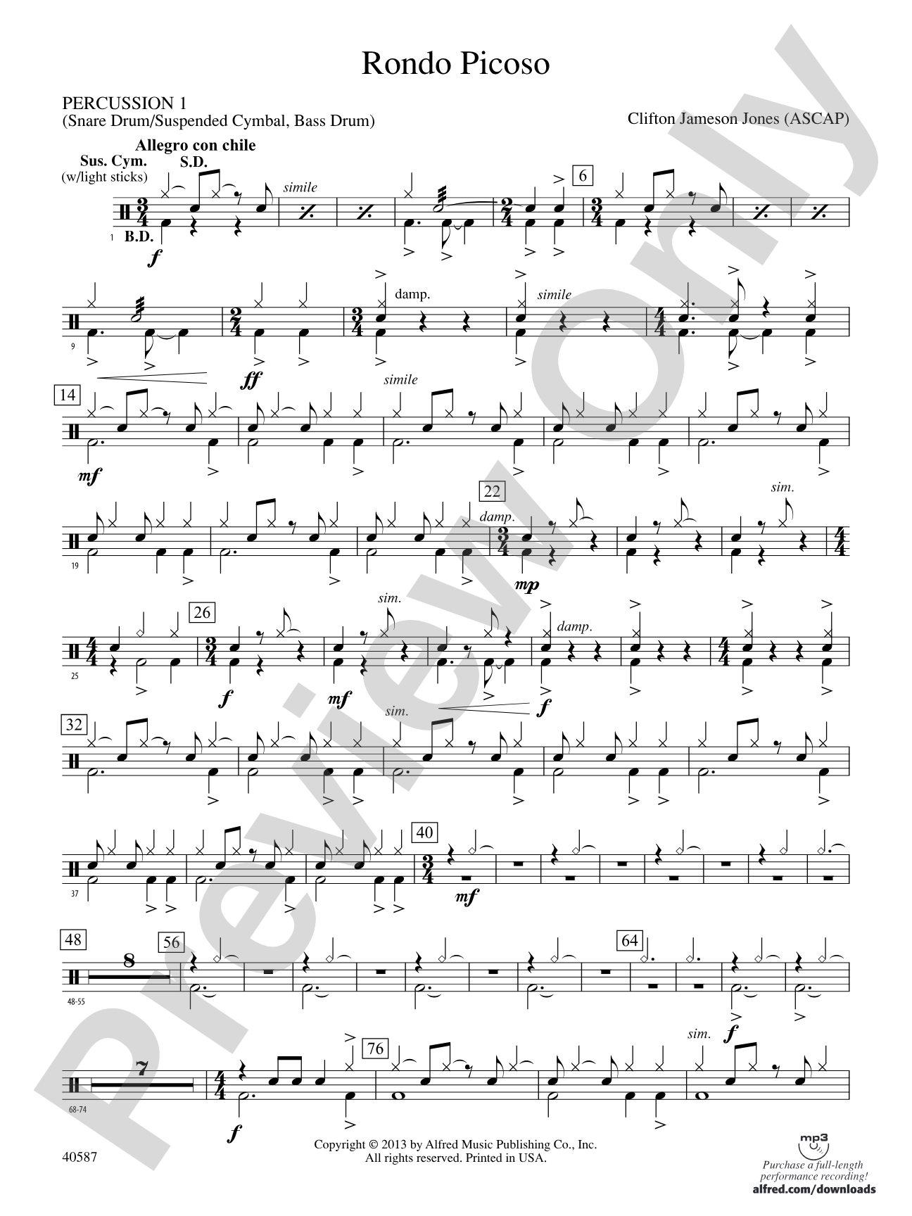 Rondo Picoso: 1st Percussion