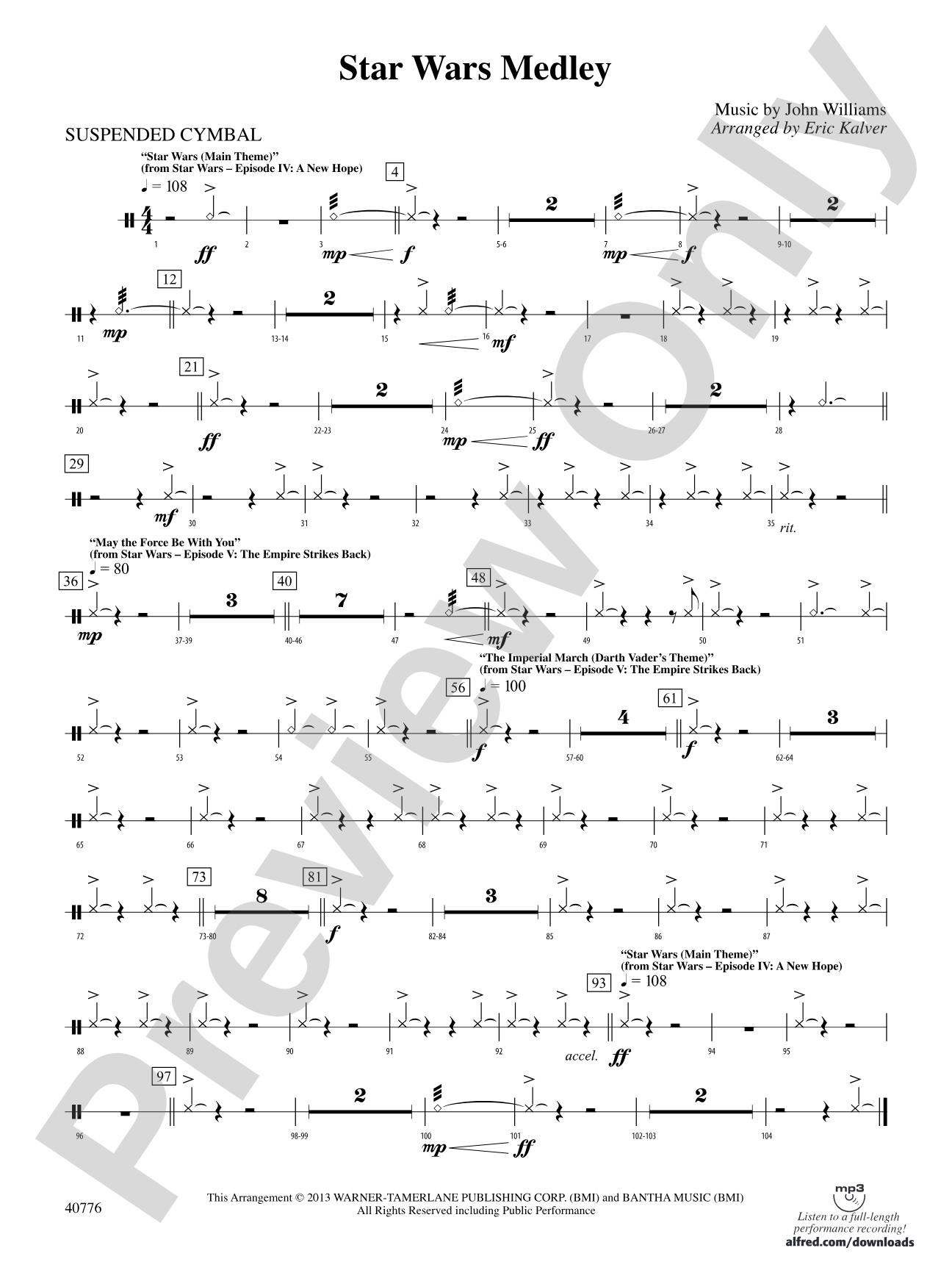 Star Wars Medley: 2nd Percussion
