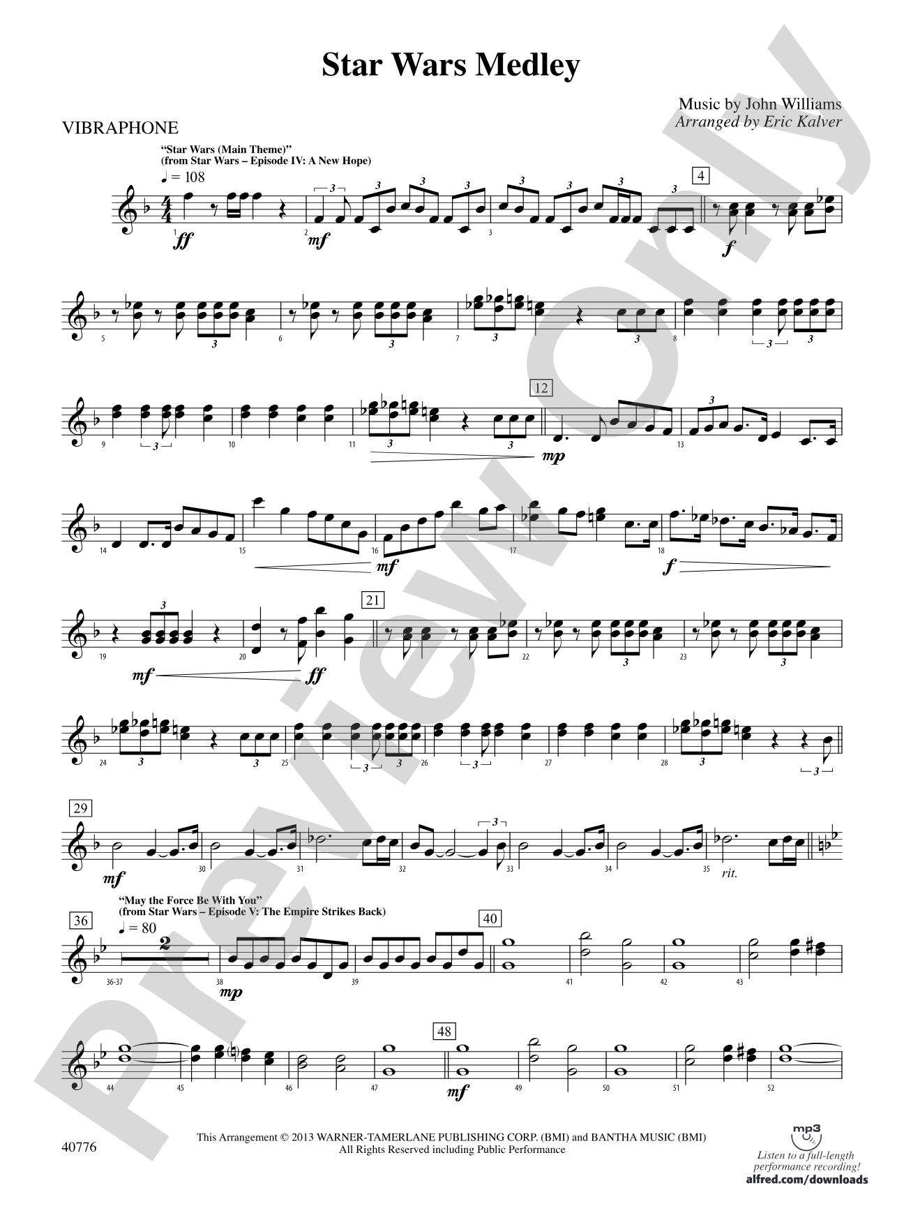 Star Wars Medley: Vibraphone