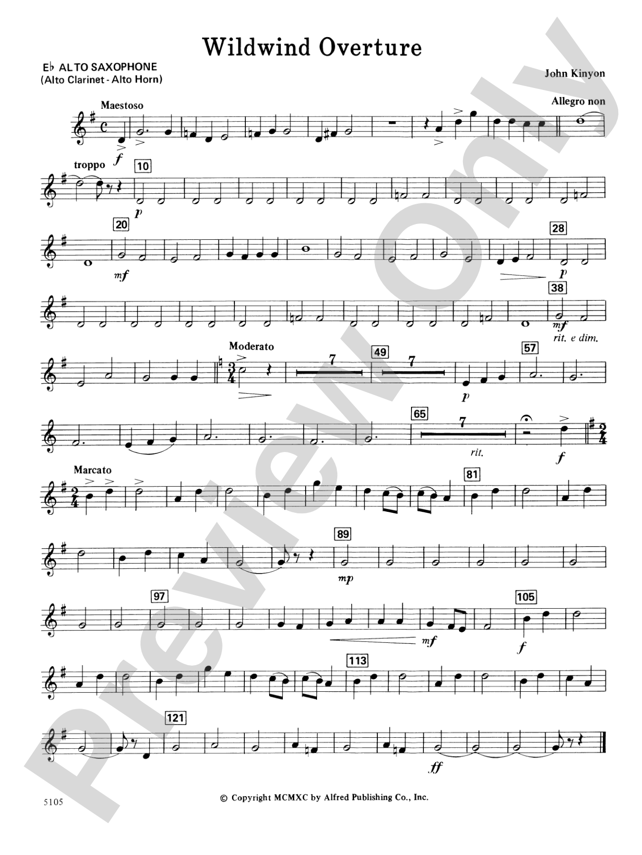 Wildwind Overture: E-flat Alto Saxophone