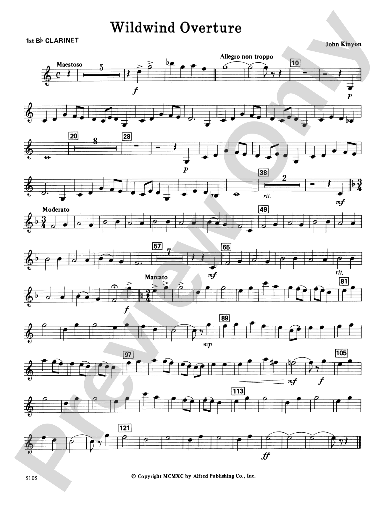 Wildwind Overture: 1st B-flat Clarinet