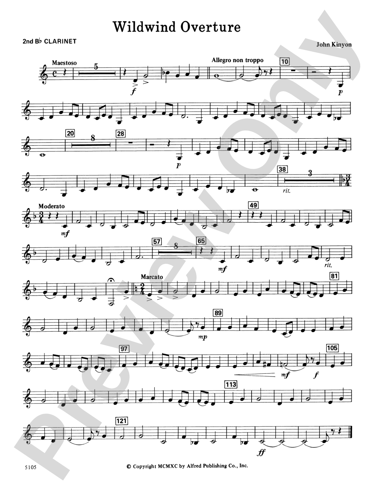 Wildwind Overture: 2nd B-flat Clarinet