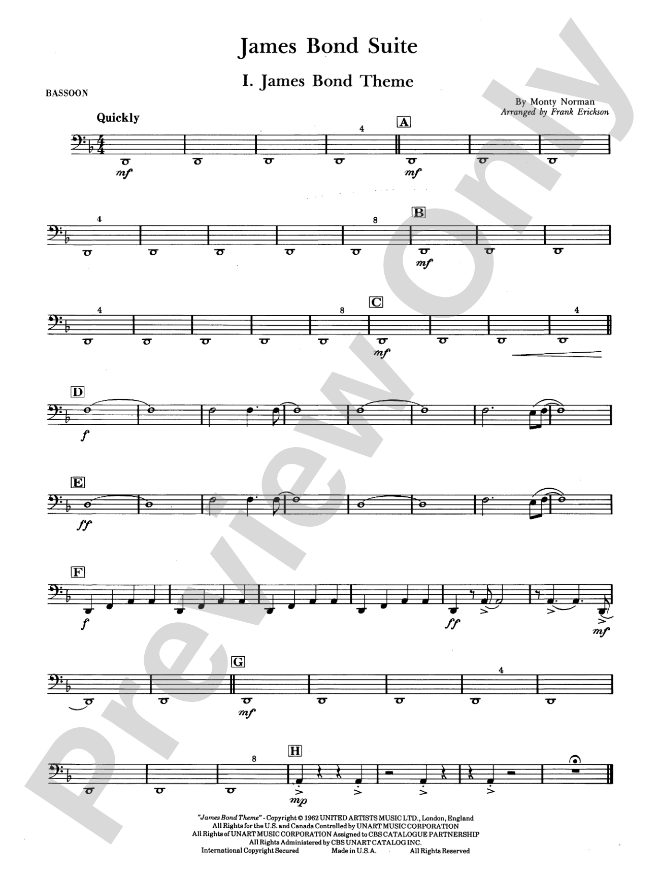 James Bond Suite (Medley): Bassoon