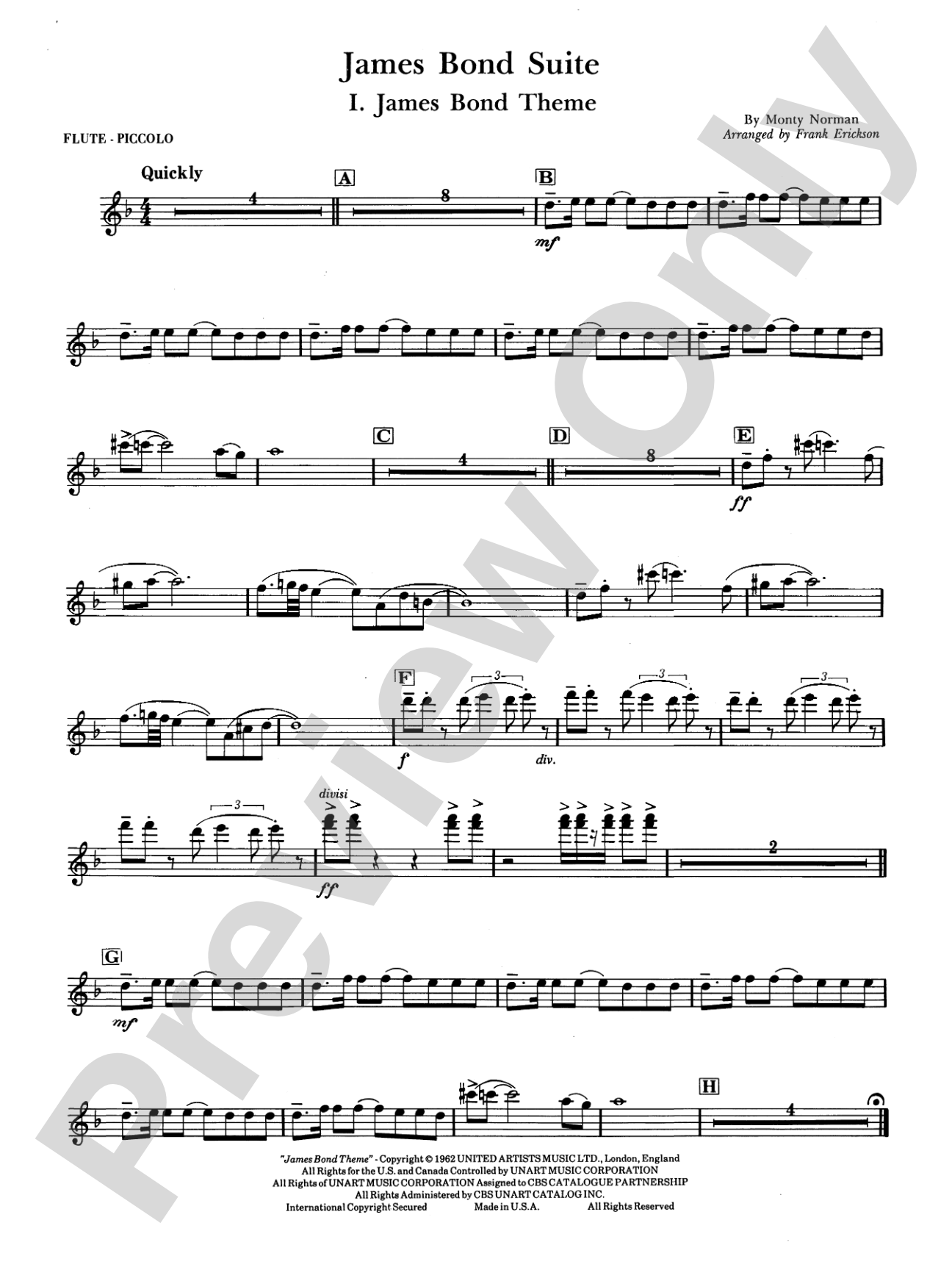 James Bond Suite (Medley): Flute