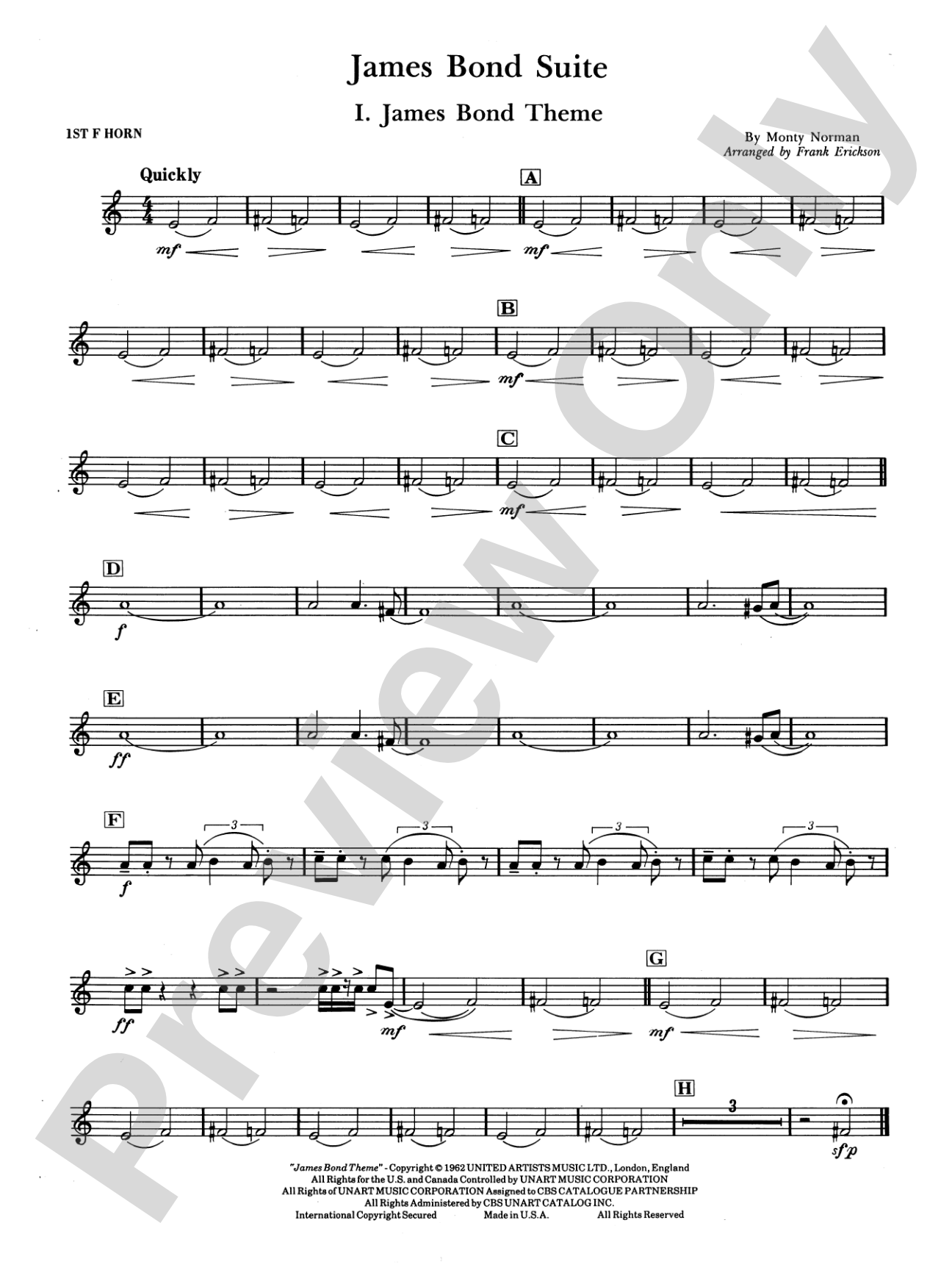 James Bond Suite (Medley): 1st F Horn