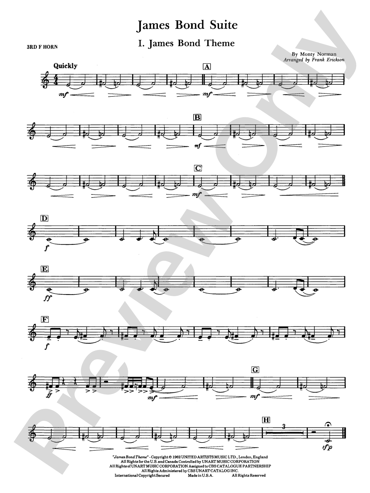 James Bond Suite (Medley): 3rd F Horn