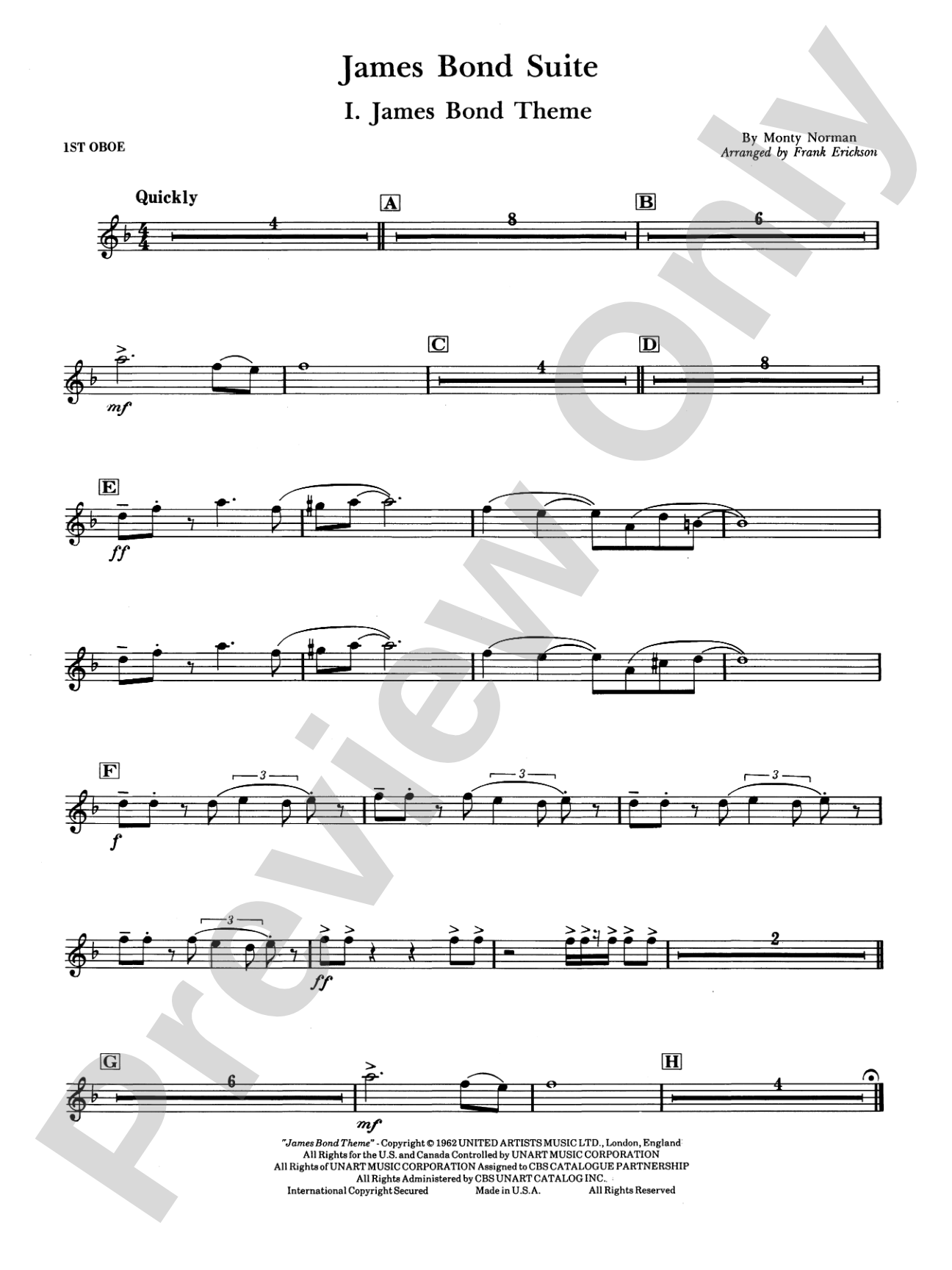 James Bond Suite (Medley): Oboe