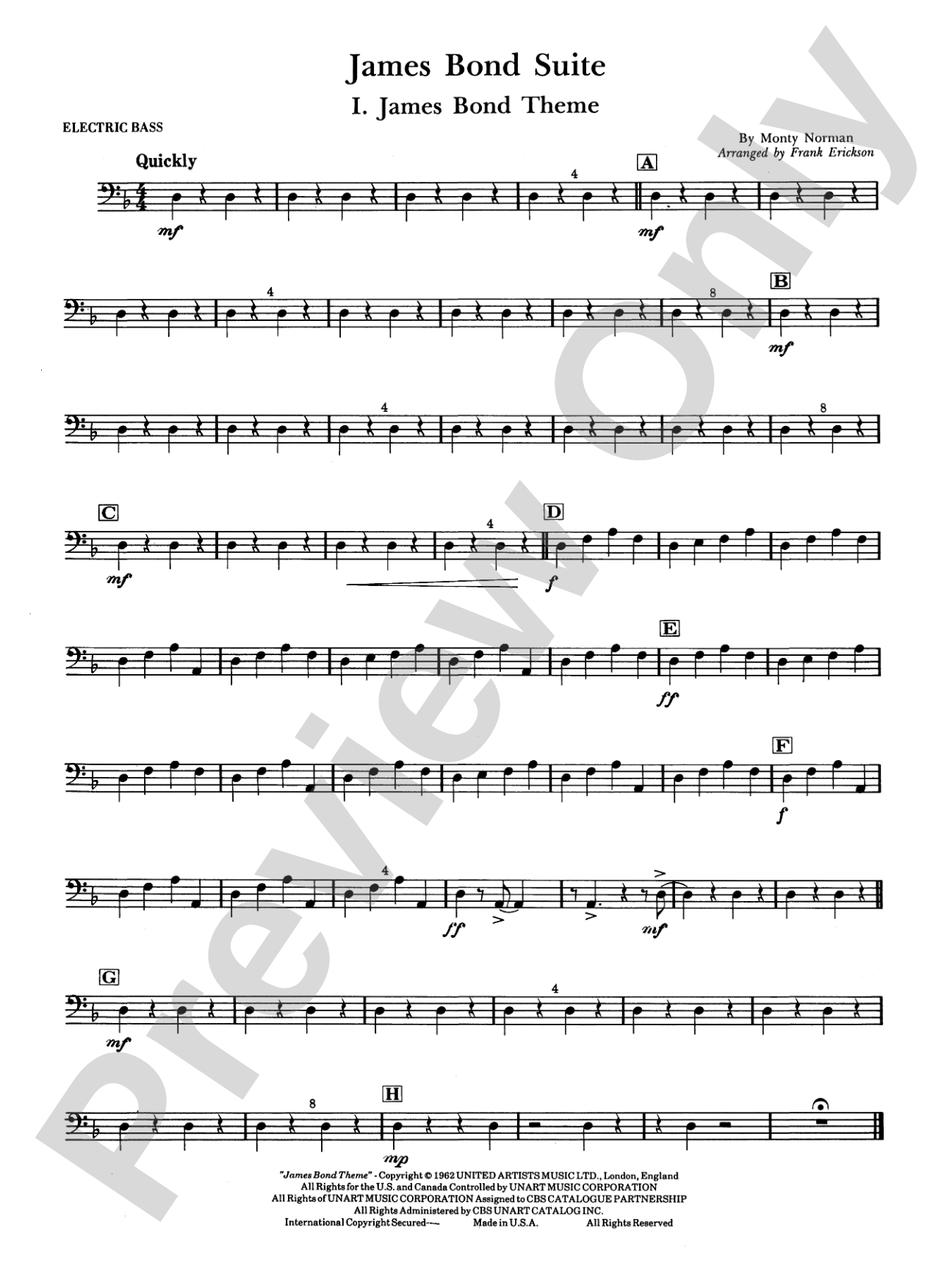 James Bond Suite (Medley): String Bass