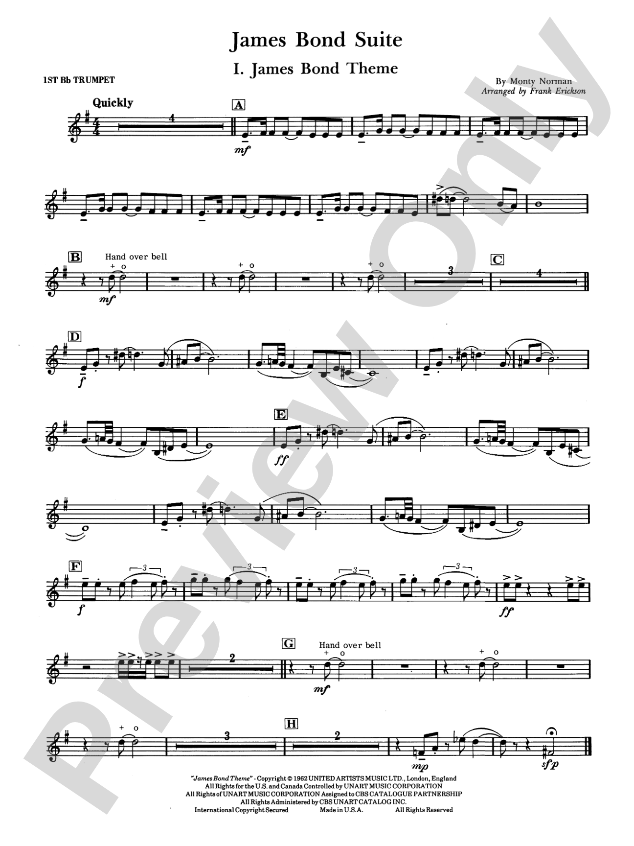 James Bond Suite (Medley): 1st B-flat Trumpet