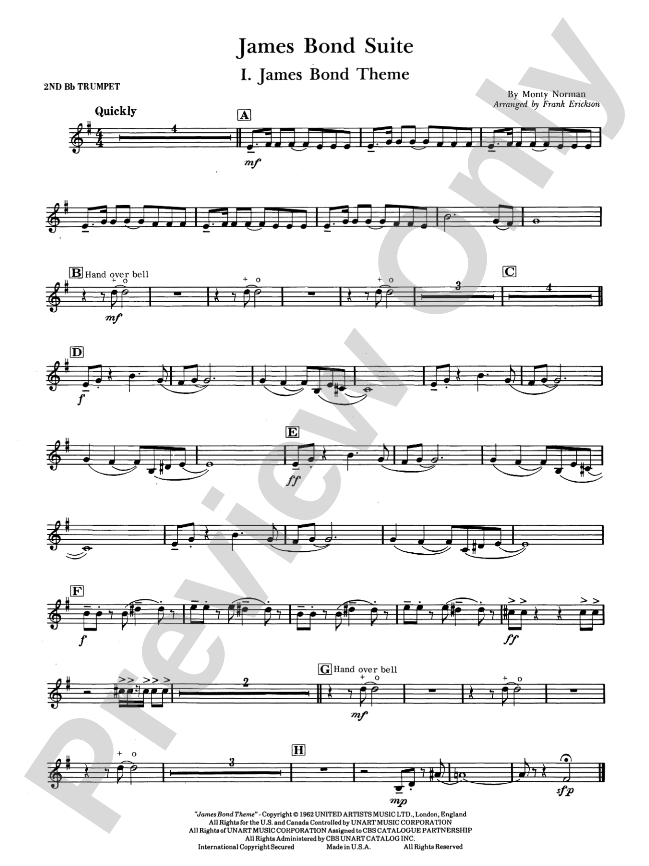 James Bond Suite (Medley): 2nd B-flat Trumpet