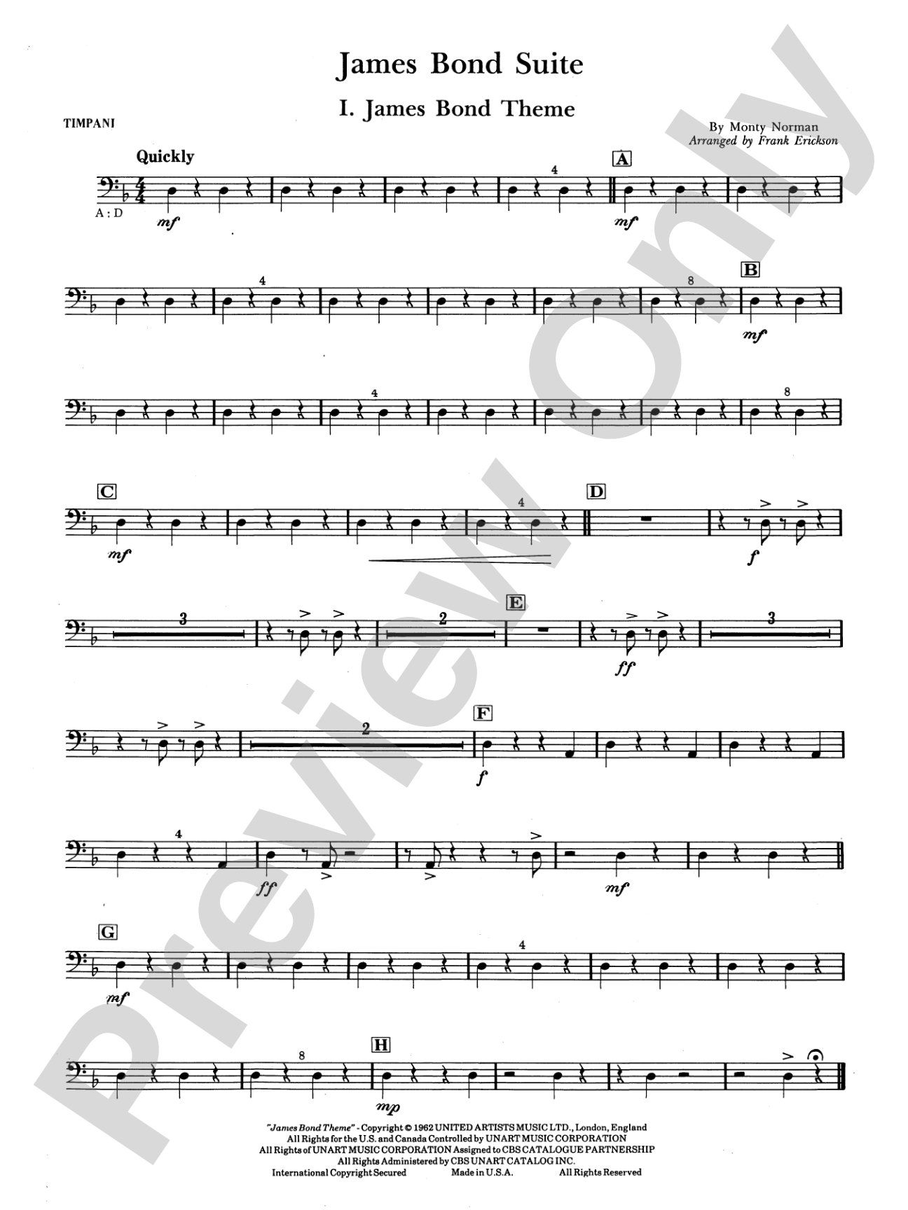 James Bond Suite (Medley): Timpani