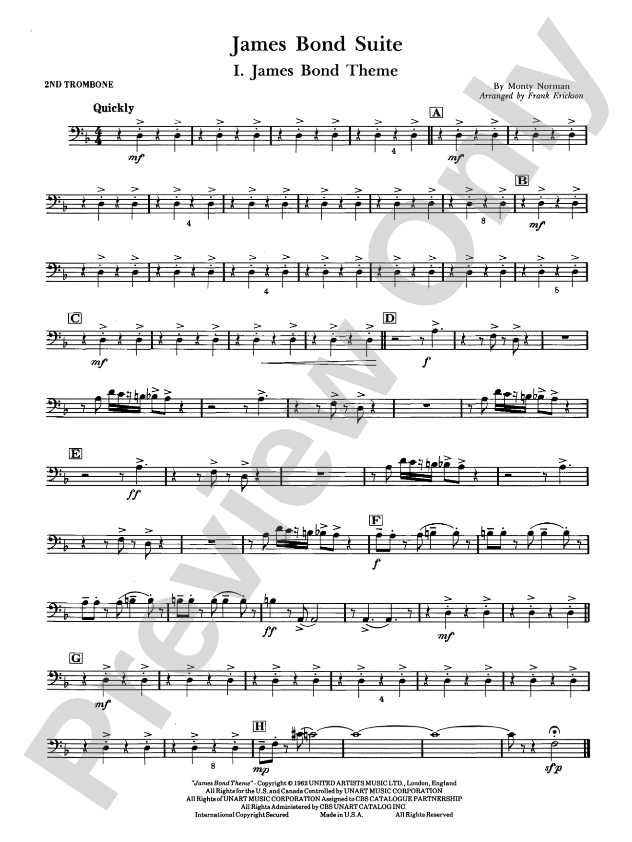 James Bond Suite (Medley): 2nd Trombone