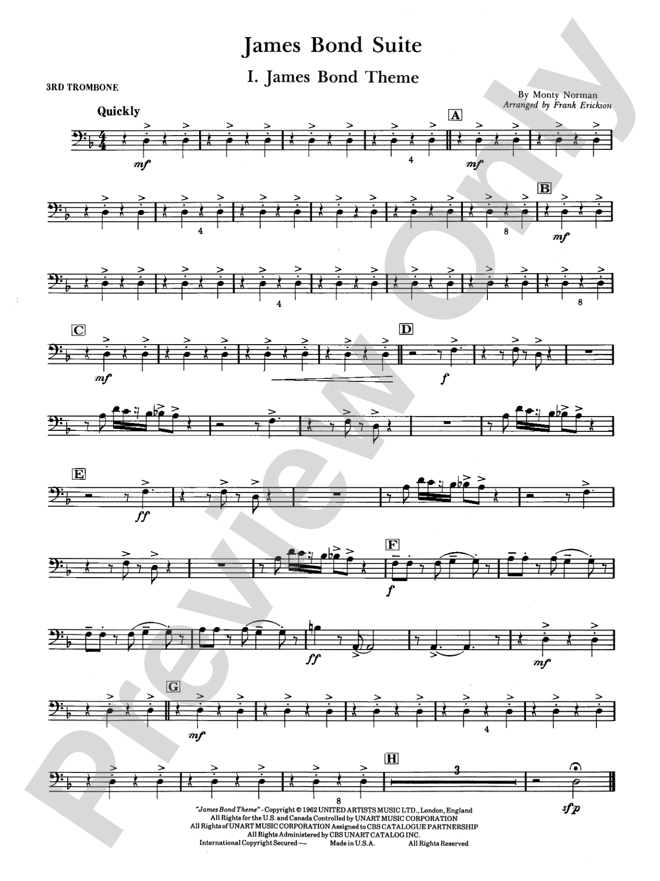 James Bond Suite (Medley): 3rd Trombone