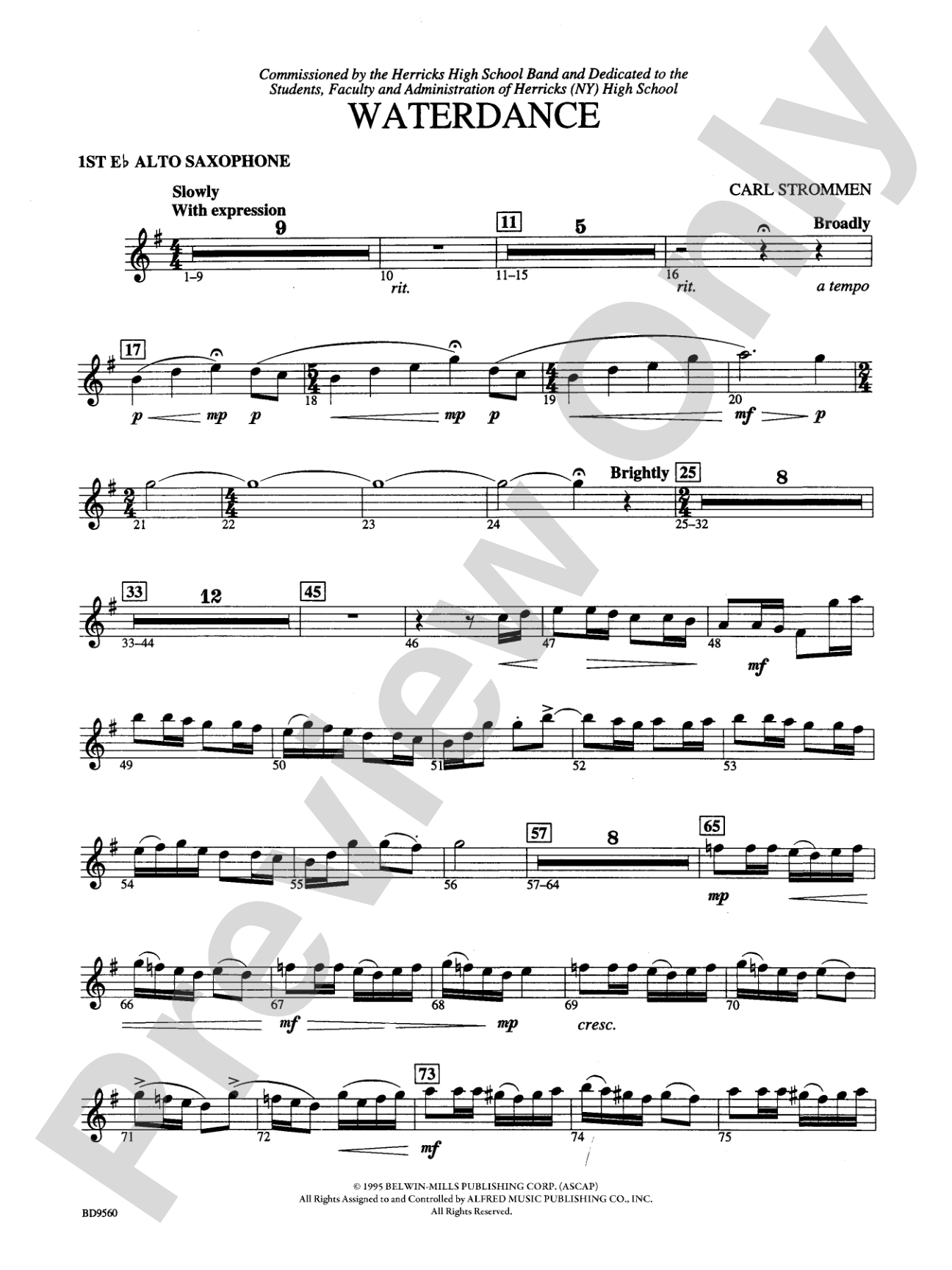 Waterdance: E-flat Alto Saxophone