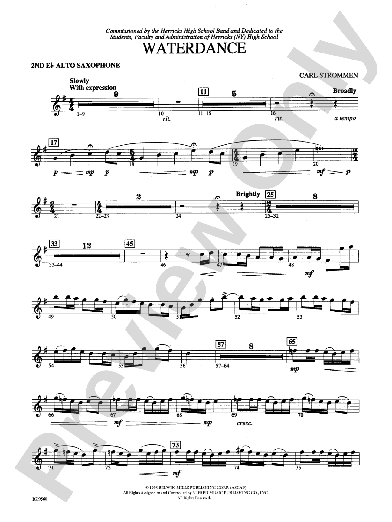 Waterdance: 2nd E-flat Alto Saxophone