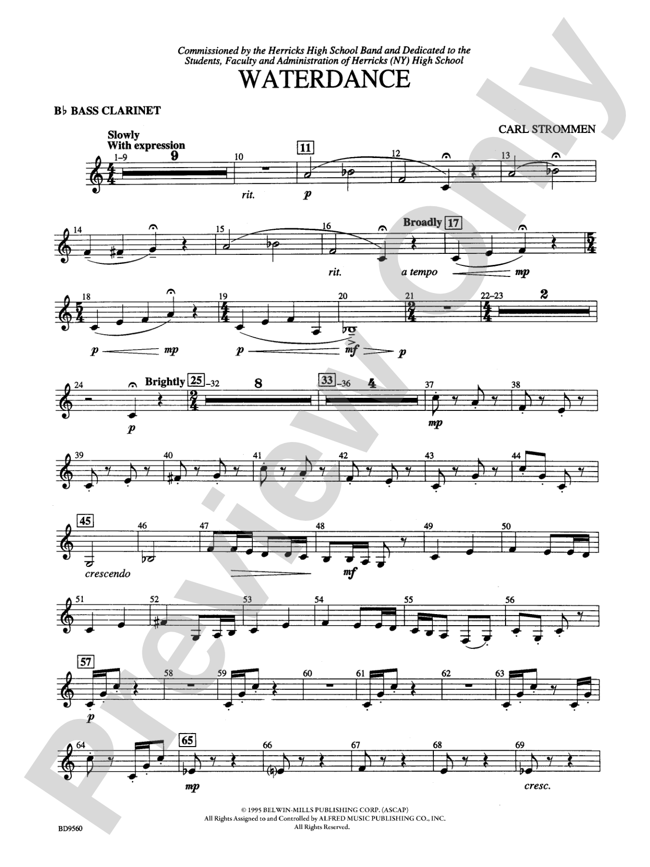 Waterdance: B-flat Bass Clarinet