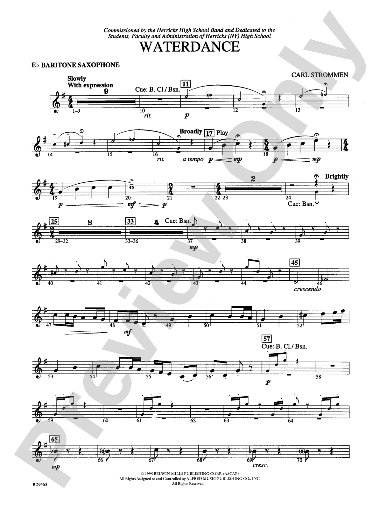 Waterdance: E-flat Baritone Saxophone