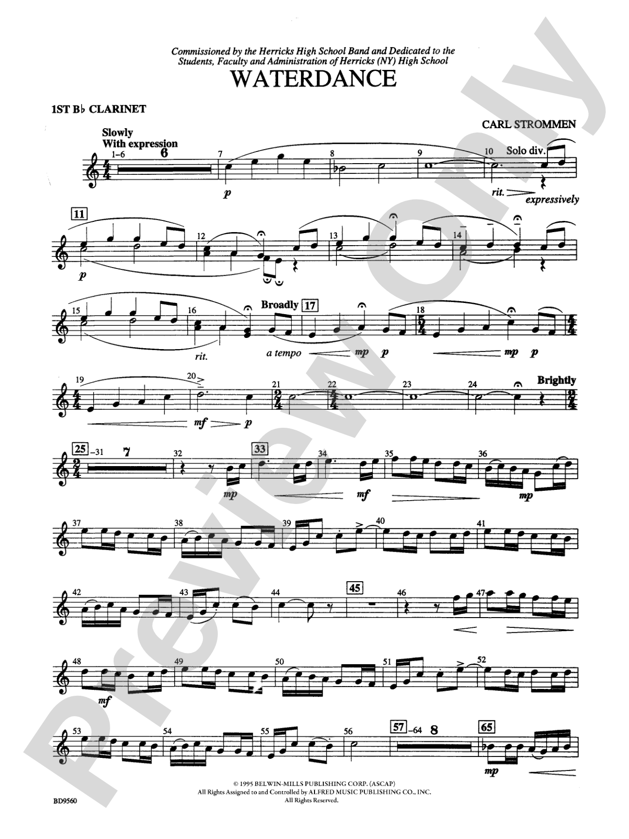 Waterdance: 1st B-flat Clarinet