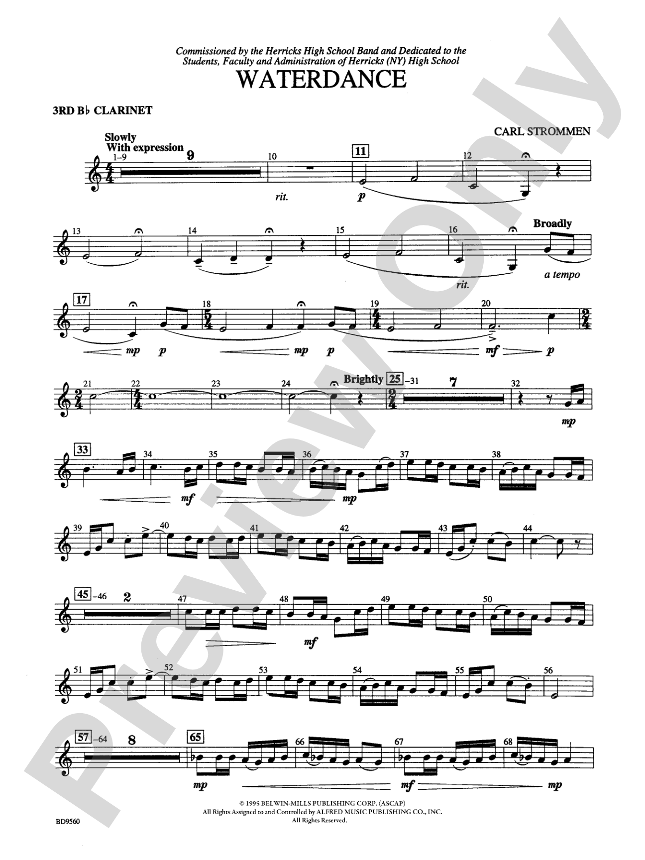Waterdance: 3rd B-flat Clarinet