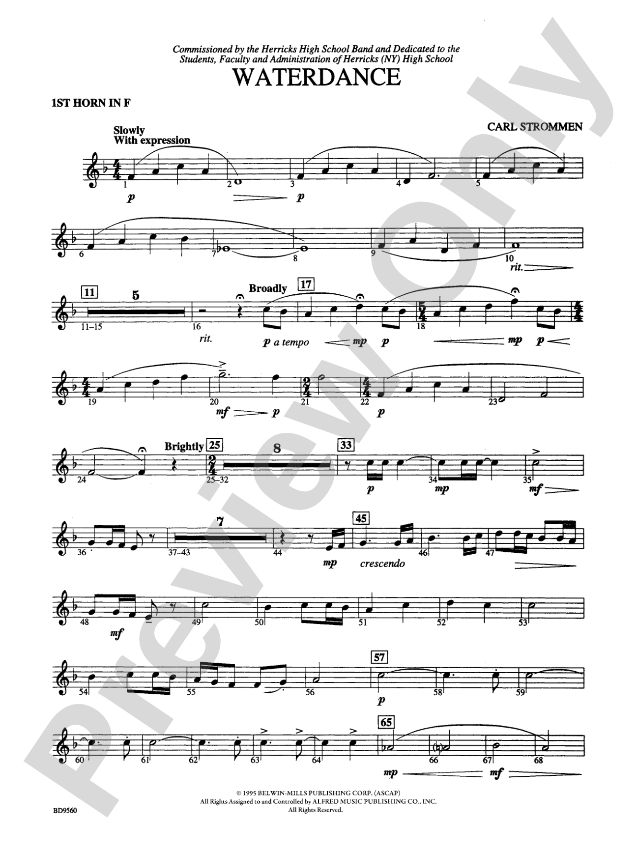 Waterdance: 1st F Horn