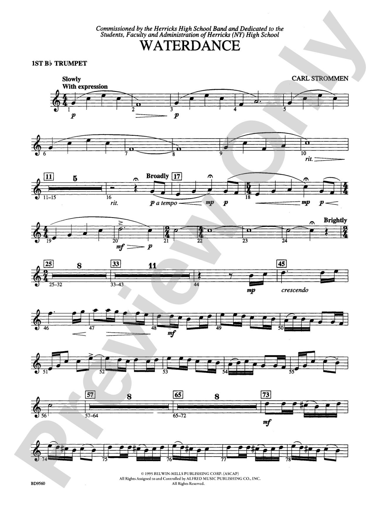 Waterdance: 1st B-flat Trumpet