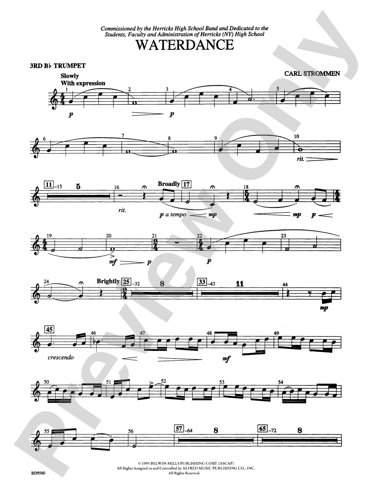 Waterdance: 3rd B-flat Trumpet