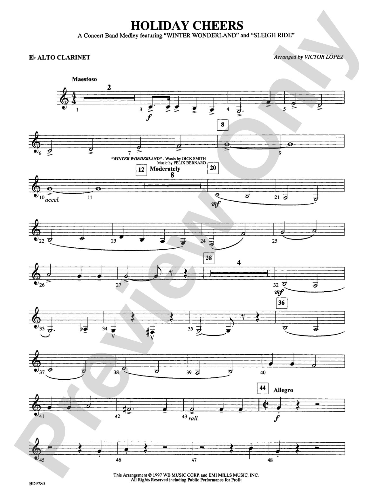 Holiday Cheers: E-flat Alto Clarinet