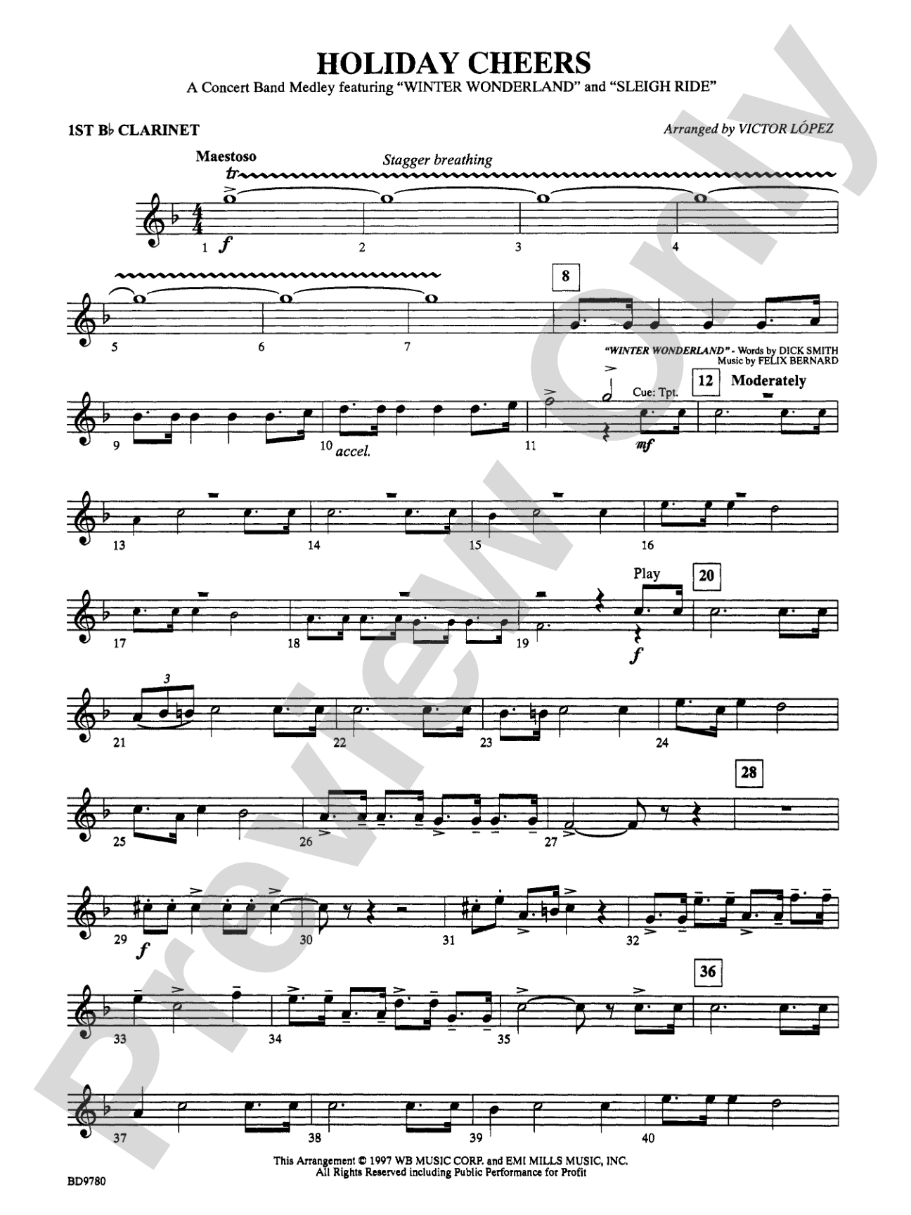Holiday Cheers: 1st B-flat Clarinet