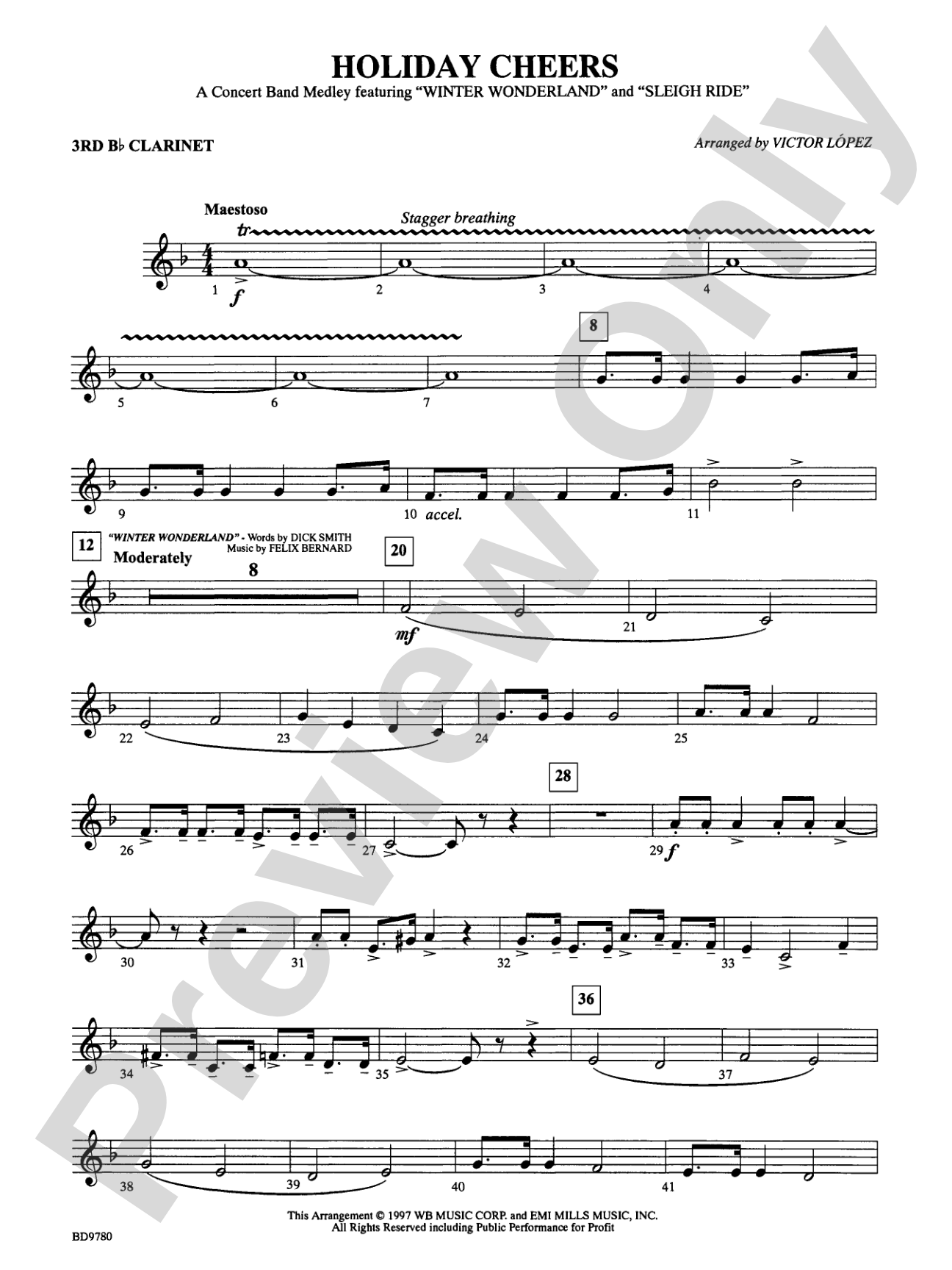 Holiday Cheers: 3rd B-flat Clarinet