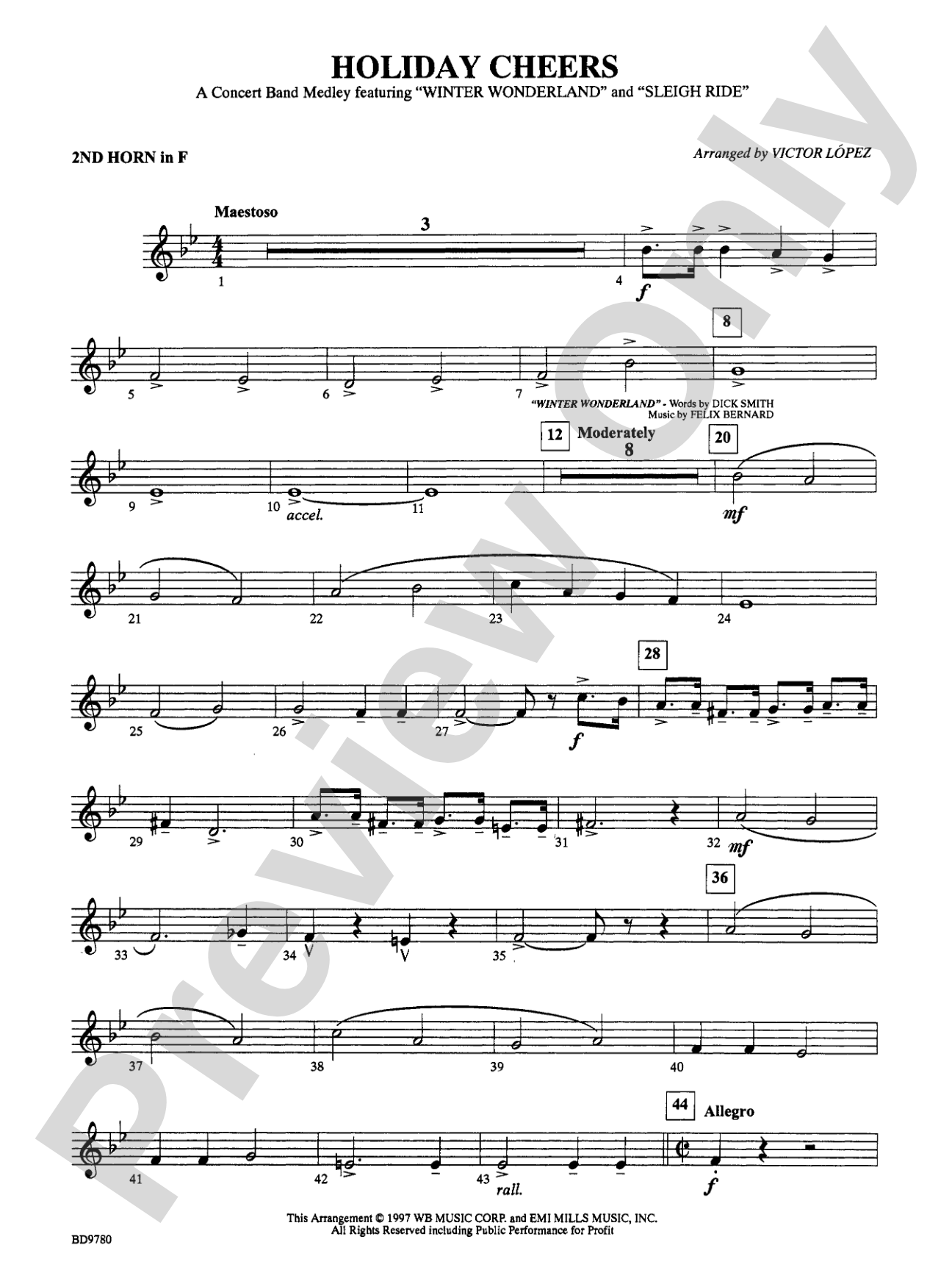 Holiday Cheers: 2nd F Horn