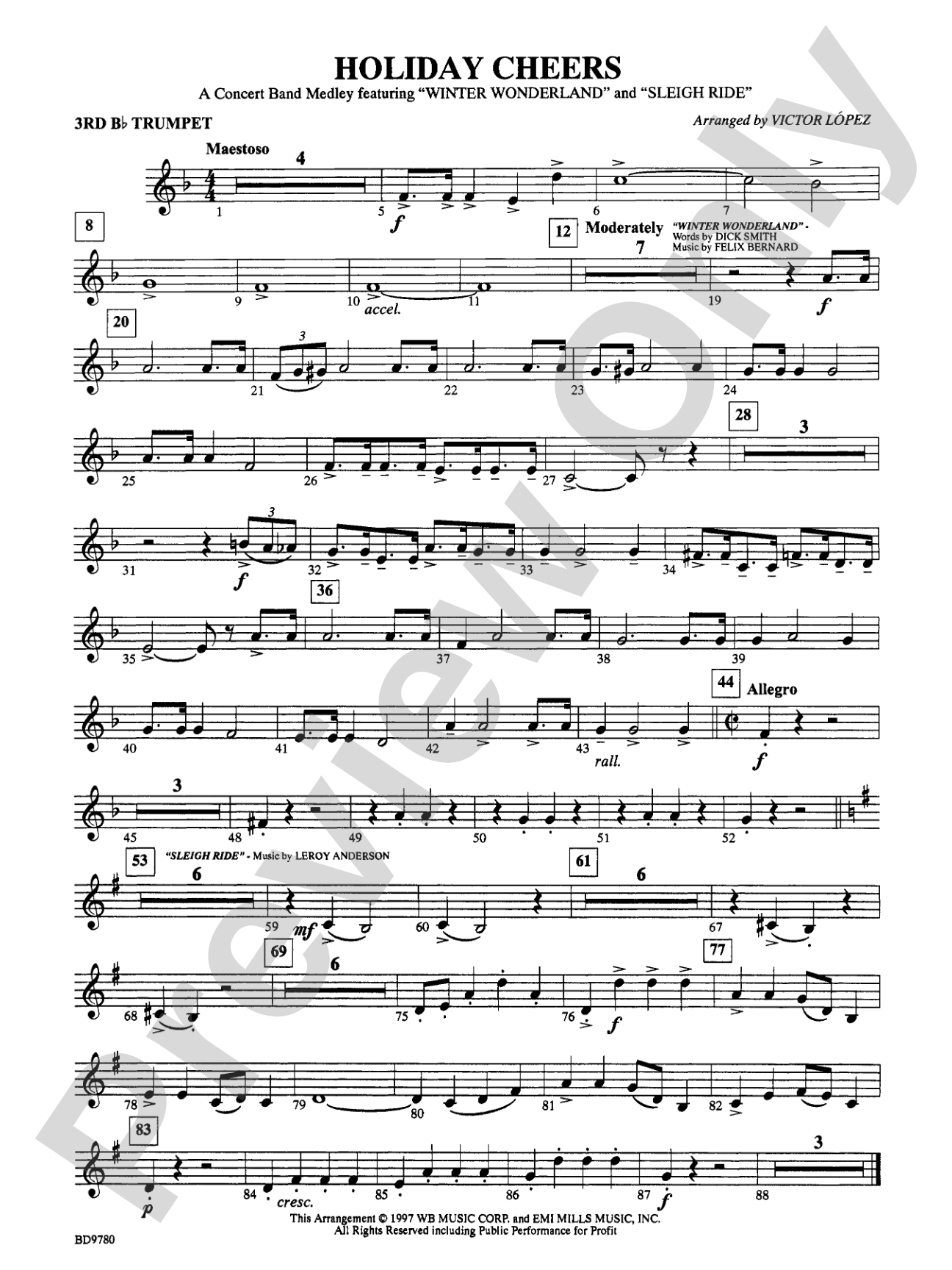 Holiday Cheers: 3rd B-flat Trumpet