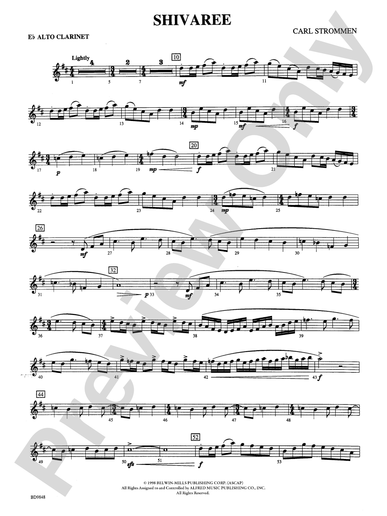 Shivaree: E-flat Alto Clarinet