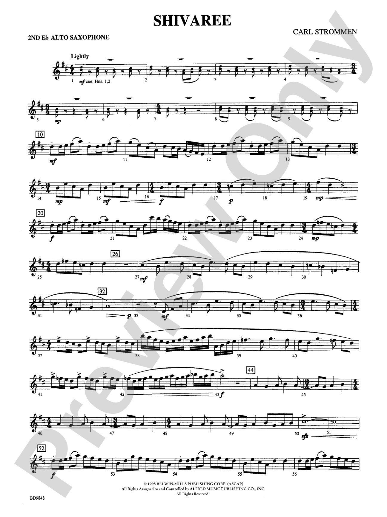 Shivaree: 2nd E-flat Alto Saxophone