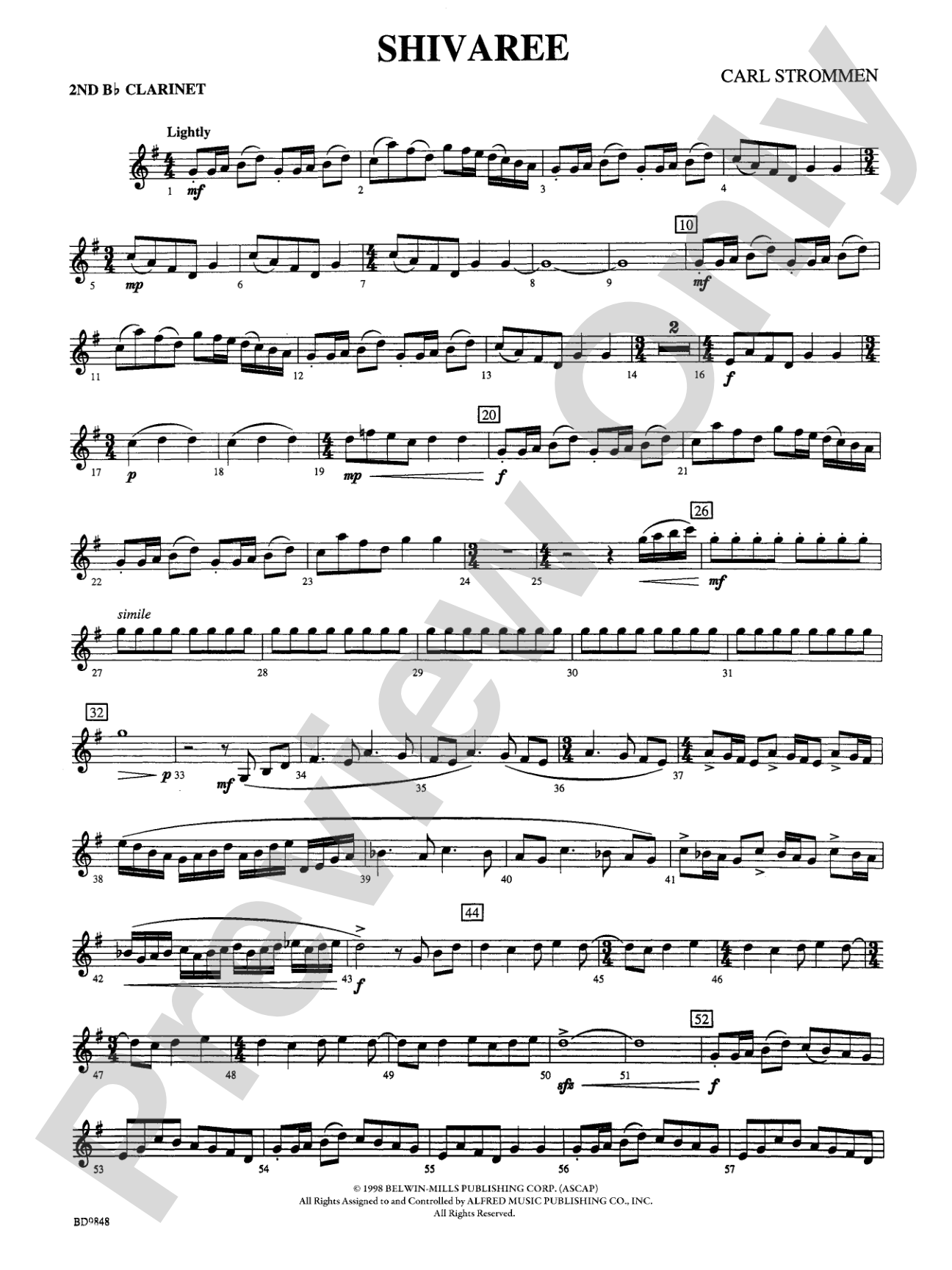 Shivaree: 2nd B-flat Clarinet
