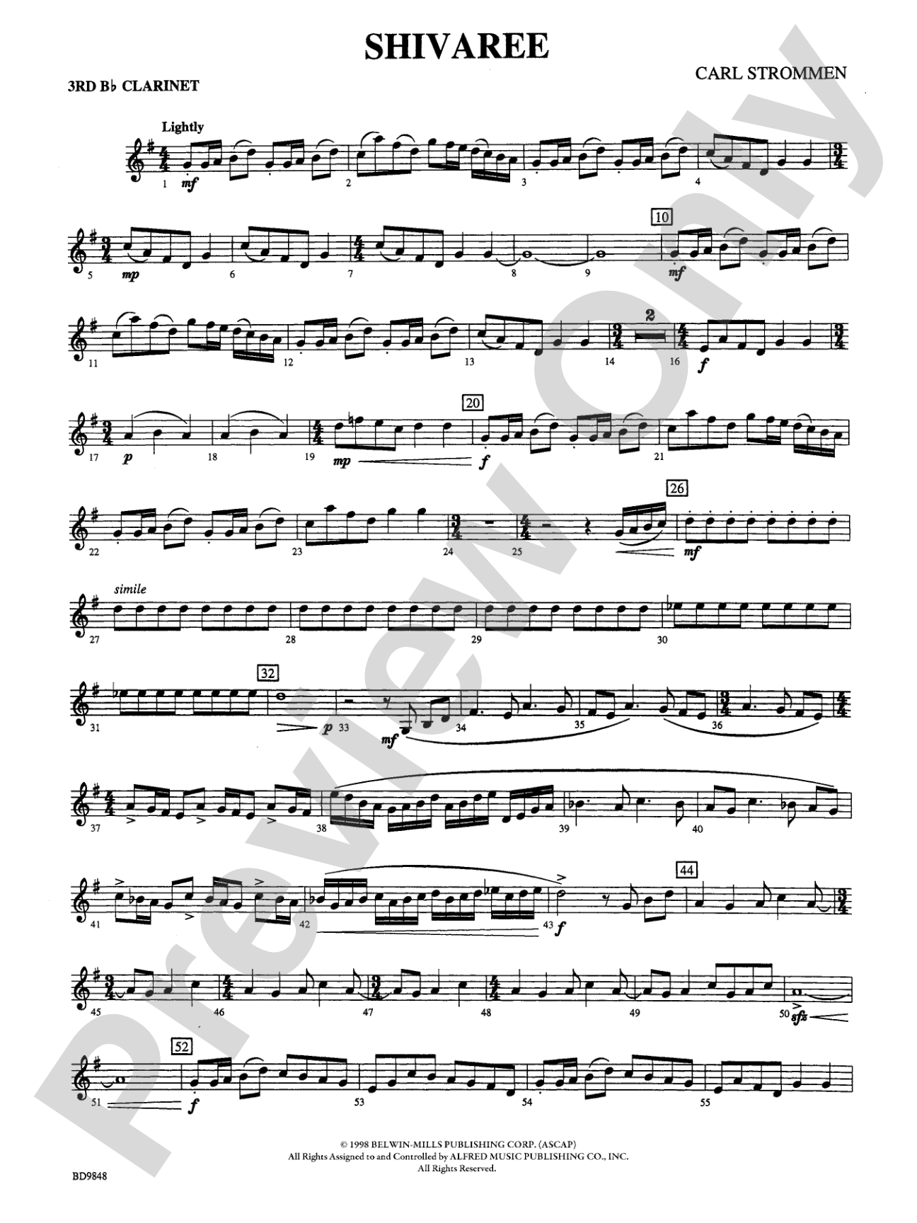 Shivaree: 3rd B-flat Clarinet