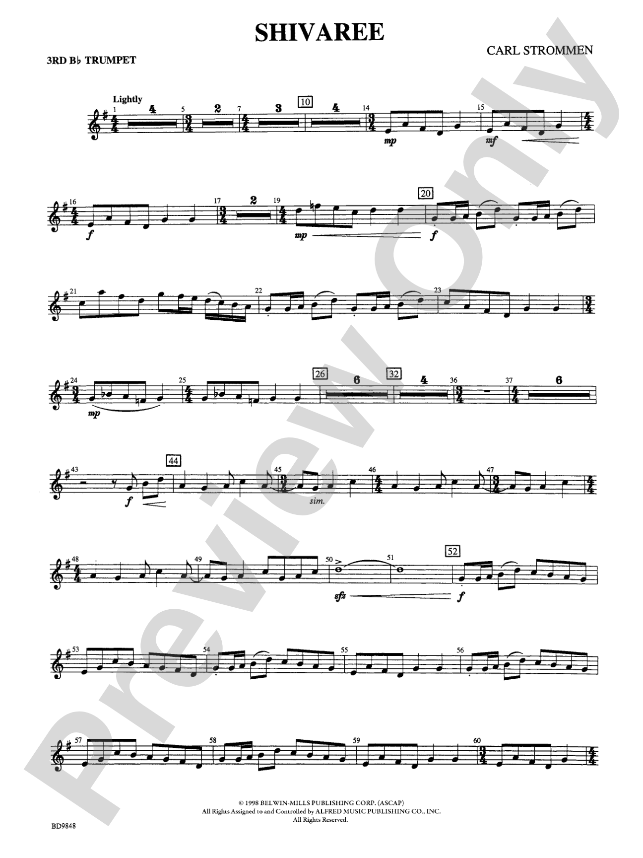 Shivaree: 3rd B-flat Trumpet