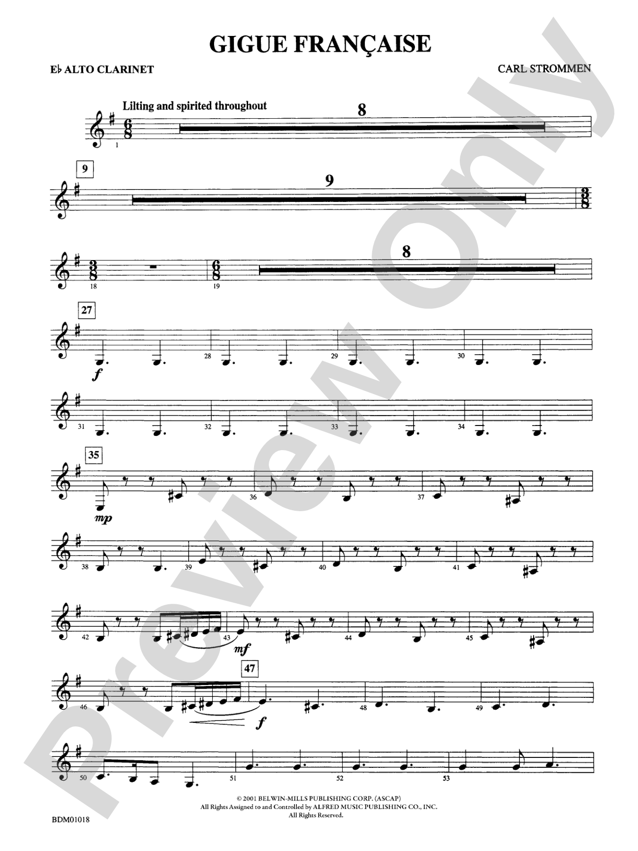 Gigue Française: E-flat Alto Clarinet