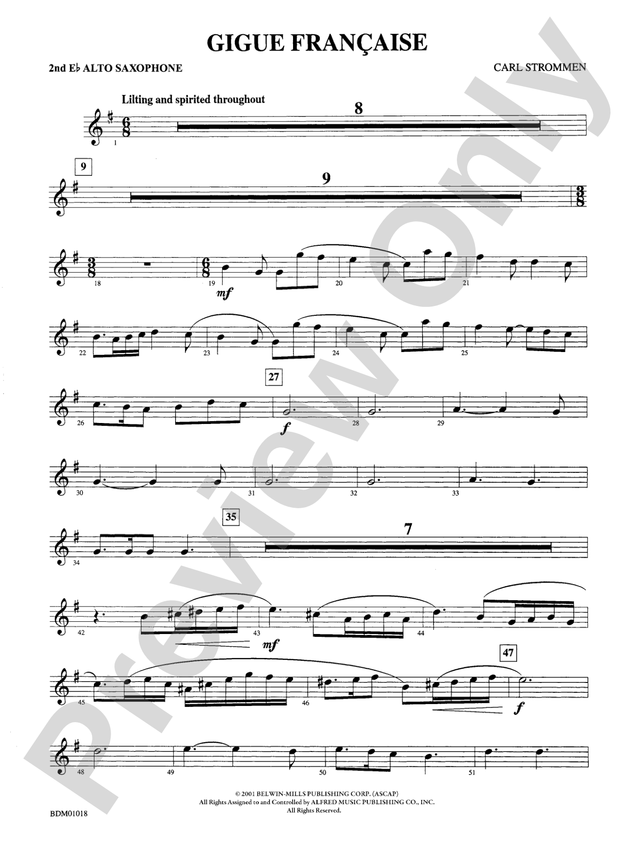 Gigue Française: 2nd E-flat Alto Saxophone