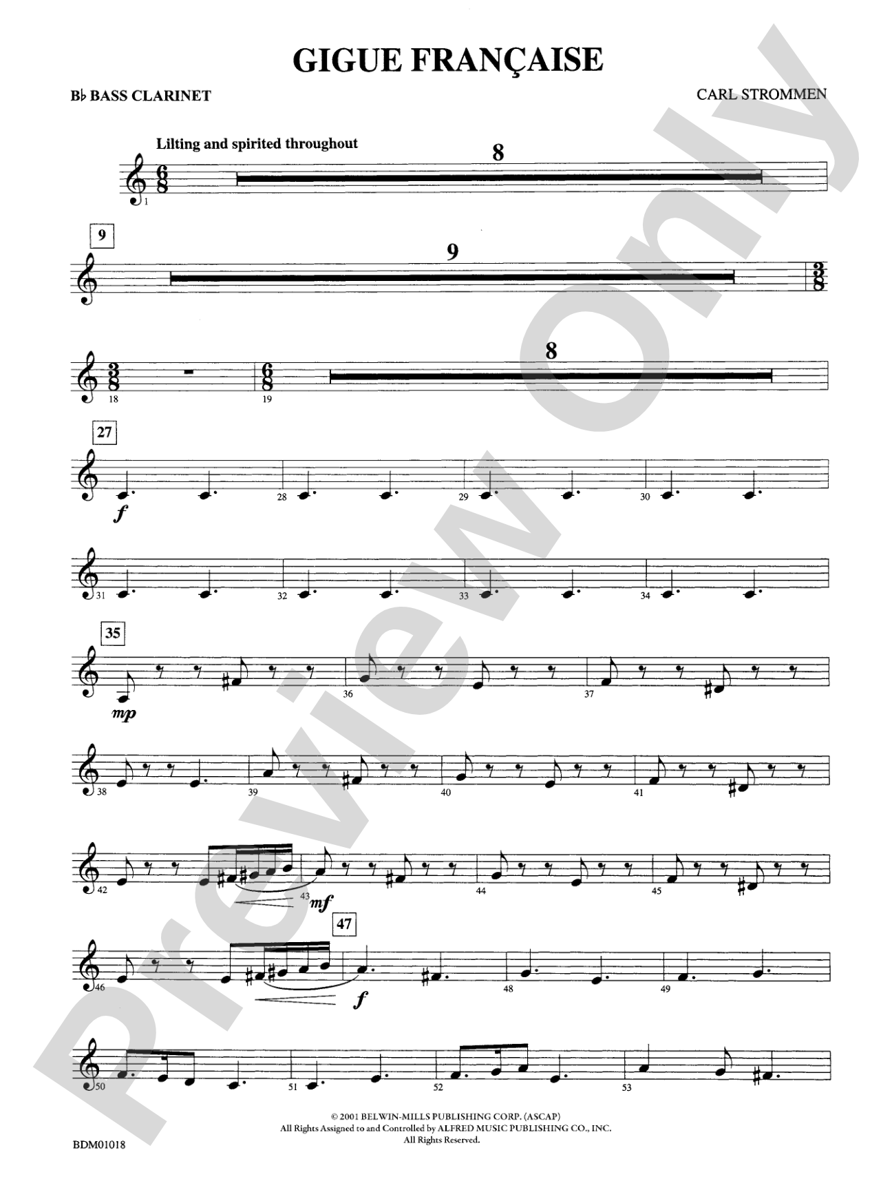 Gigue Française: B-flat Bass Clarinet