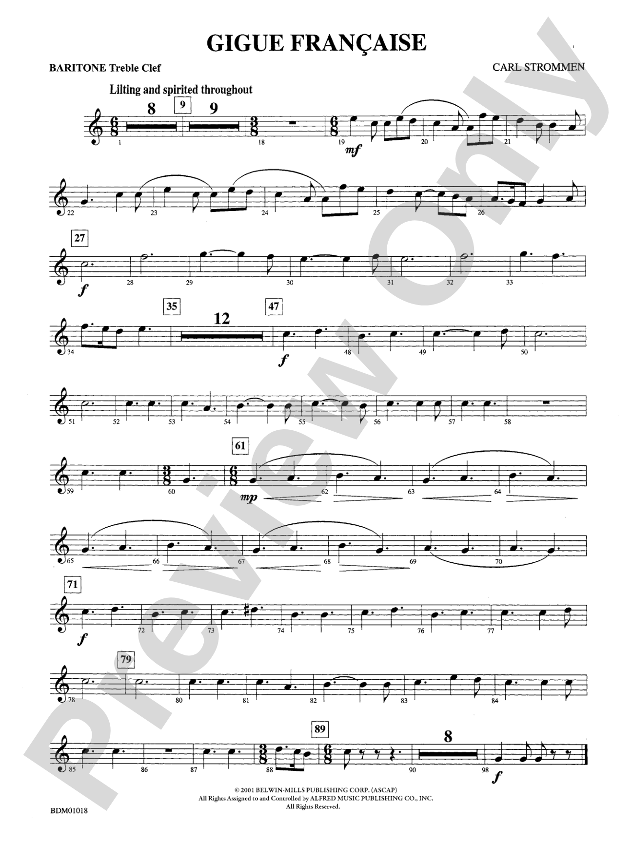 Gigue Française: Baritone T.C.
