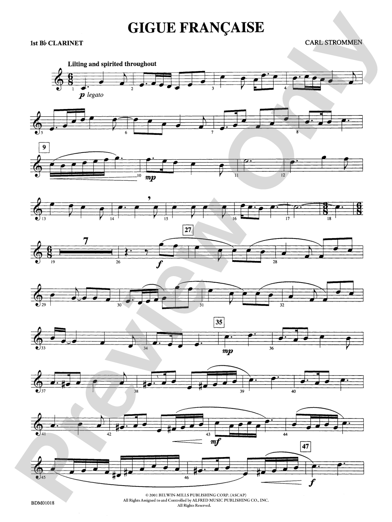 Gigue Française: 1st B-flat Clarinet