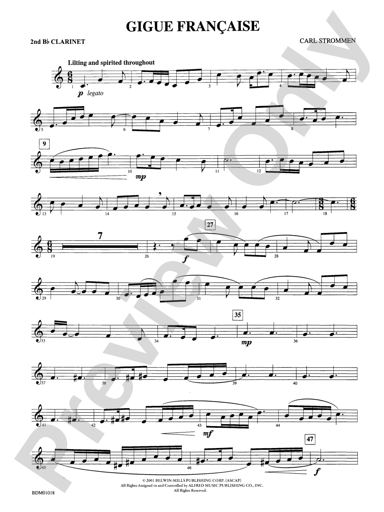 Gigue Française: 2nd B-flat Clarinet