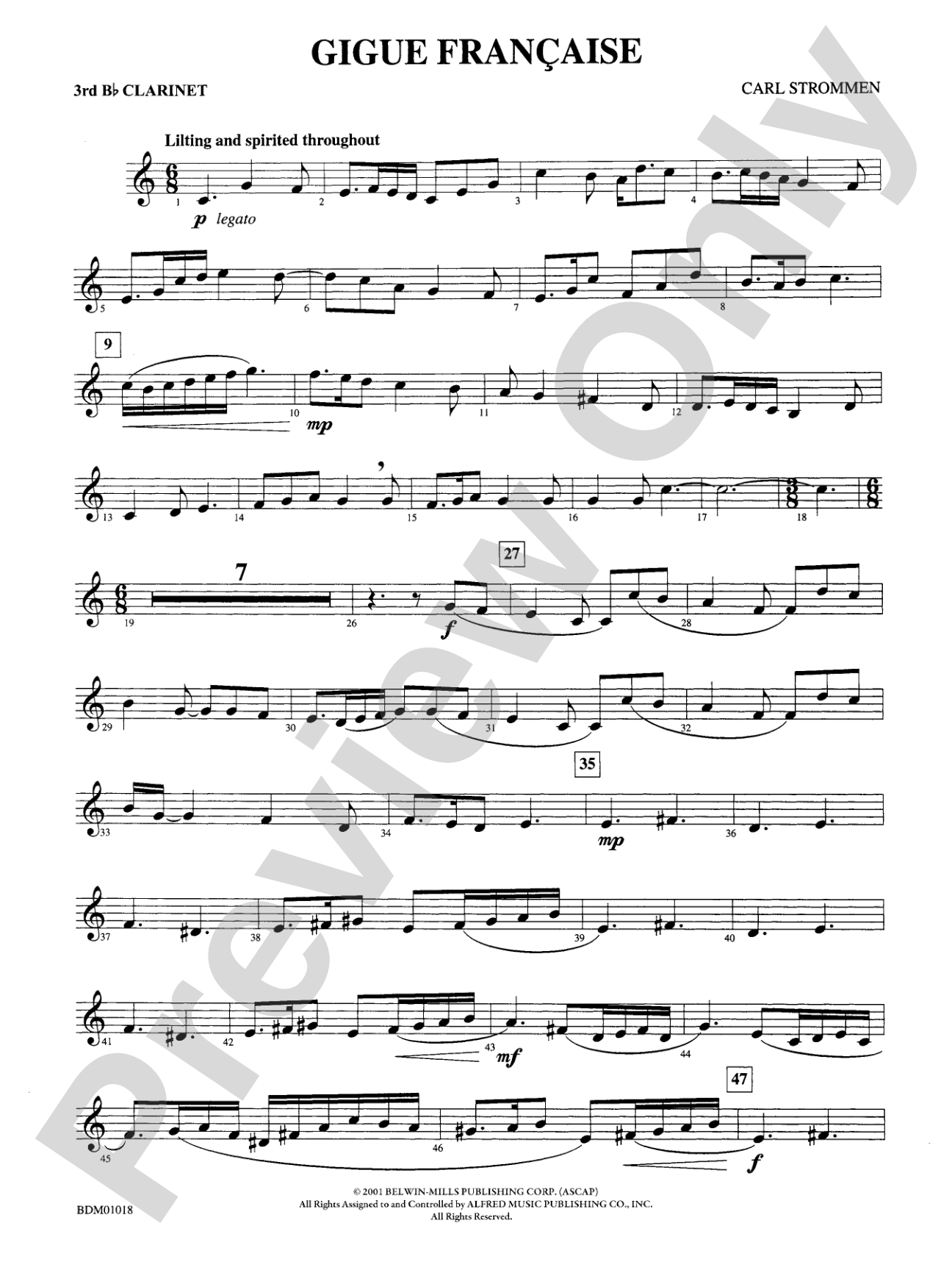 Gigue Française: 3rd B-flat Clarinet