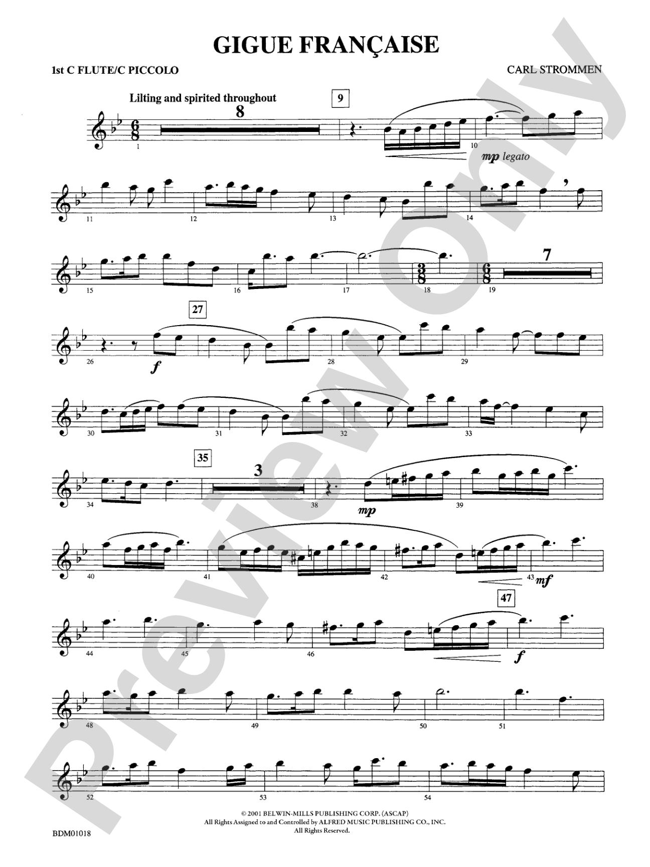 Gigue Française: Flute