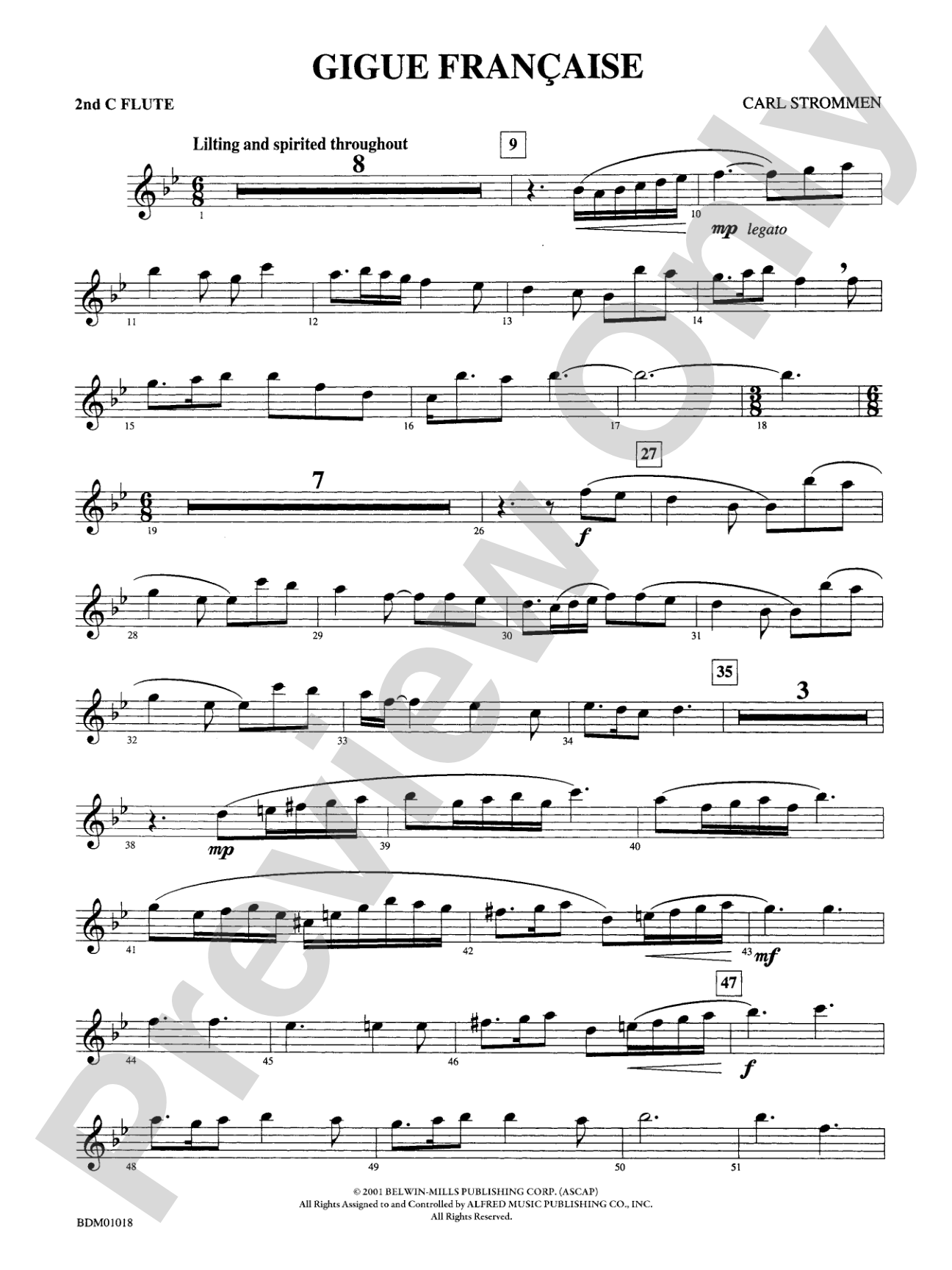 Gigue Française: 2nd Flute